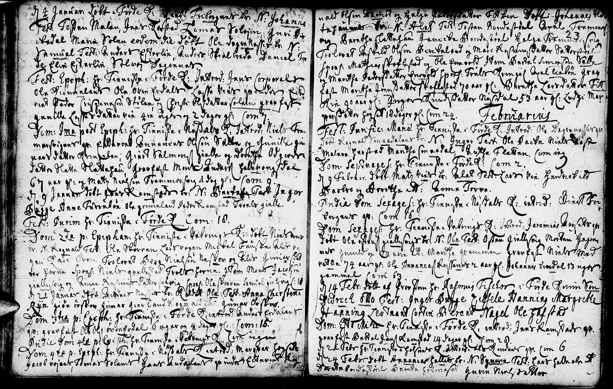 Førde sokneprestembete, SAB/A-79901/H/Haa/Haaa/L0002: Parish register (official) no. A 2, 1728-1748, p. 23