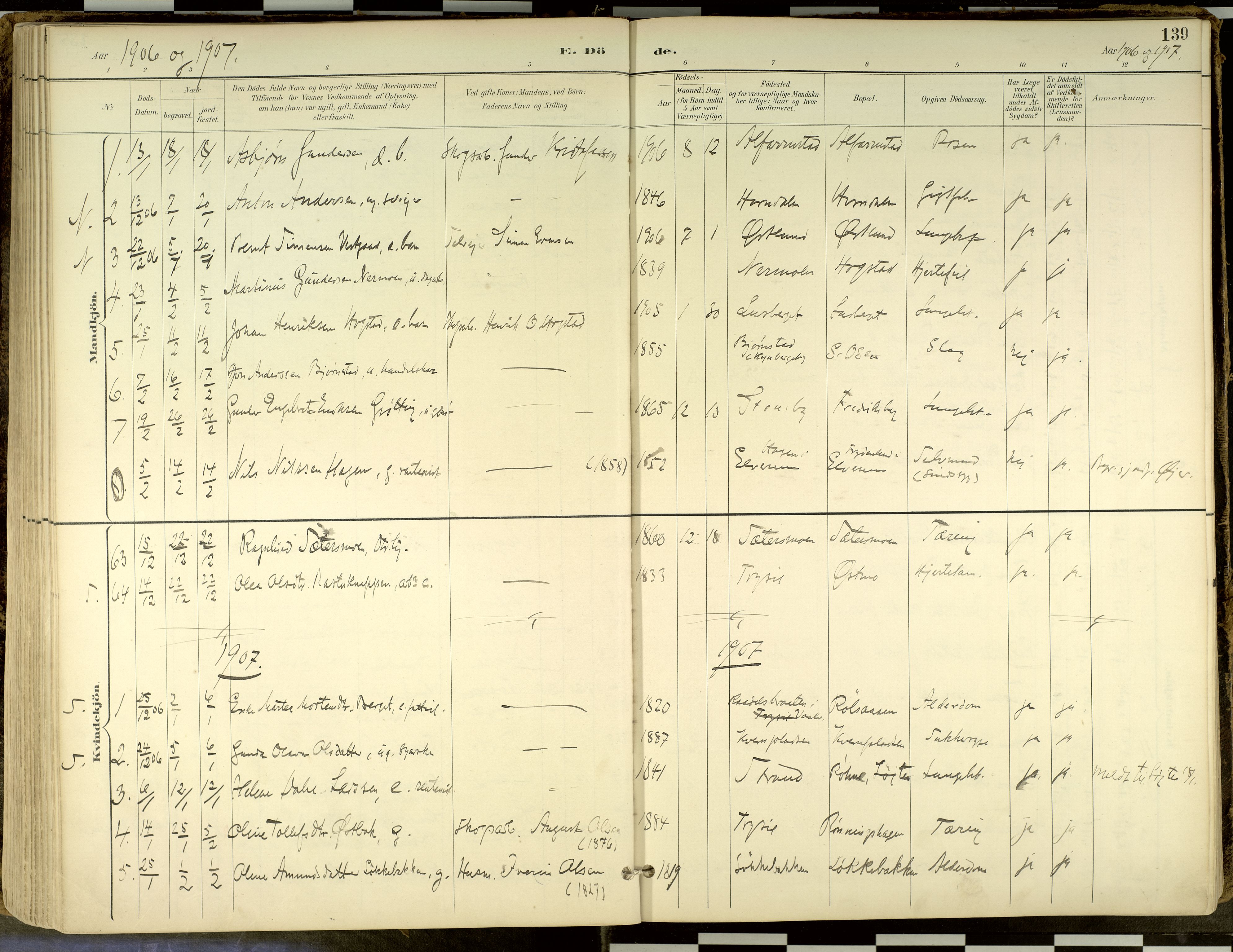 Elverum prestekontor, SAH/PREST-044/H/Ha/Haa/L0018: Parish register (official) no. 18, 1894-1914, p. 139