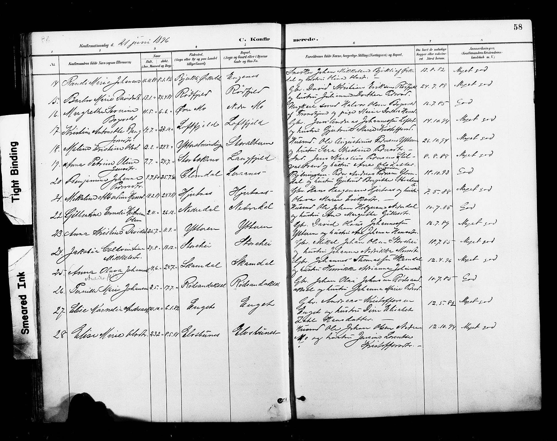 Ministerialprotokoller, klokkerbøker og fødselsregistre - Nordland, AV/SAT-A-1459/827/L0401: Parish register (official) no. 827A13, 1887-1905, p. 58