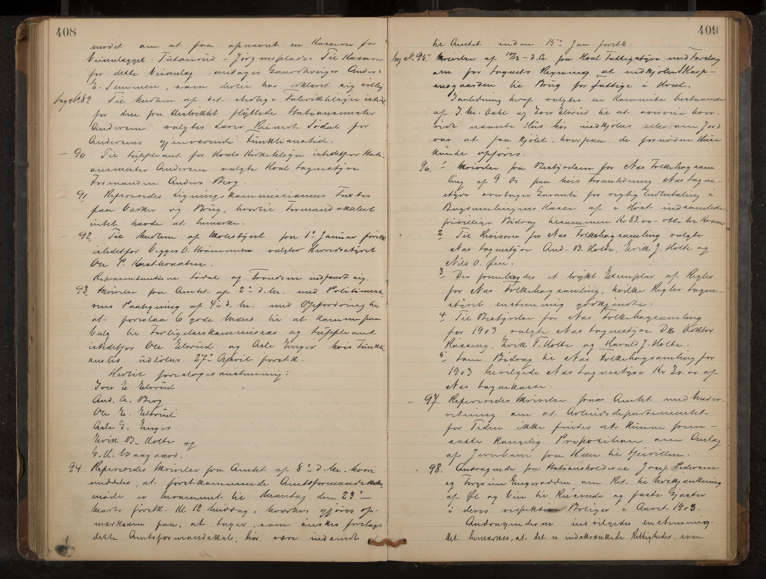 Ådal formannskap og sentraladministrasjon, IKAK/0614021/A/Aa/L0002: Møtebok, 1891-1907, p. 408-409