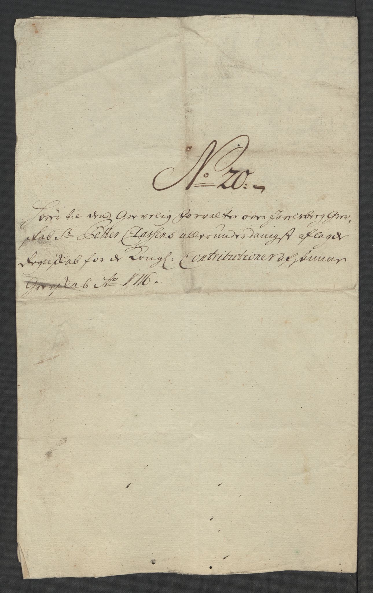 Rentekammeret inntil 1814, Reviderte regnskaper, Fogderegnskap, AV/RA-EA-4092/R32/L1880: Fogderegnskap Jarlsberg grevskap, 1716, p. 301