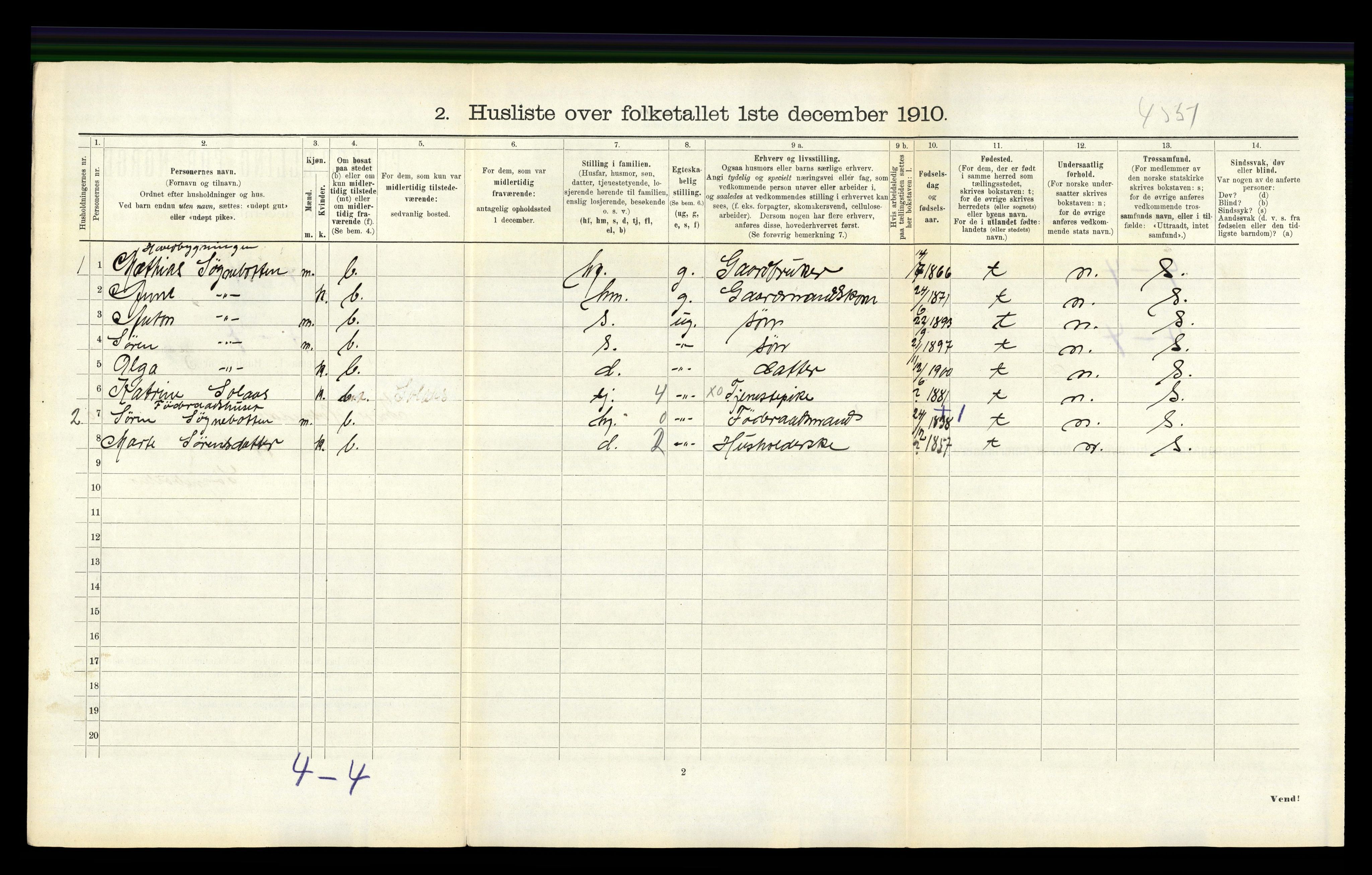 RA, 1910 census for Indre Holmedal, 1910, p. 751