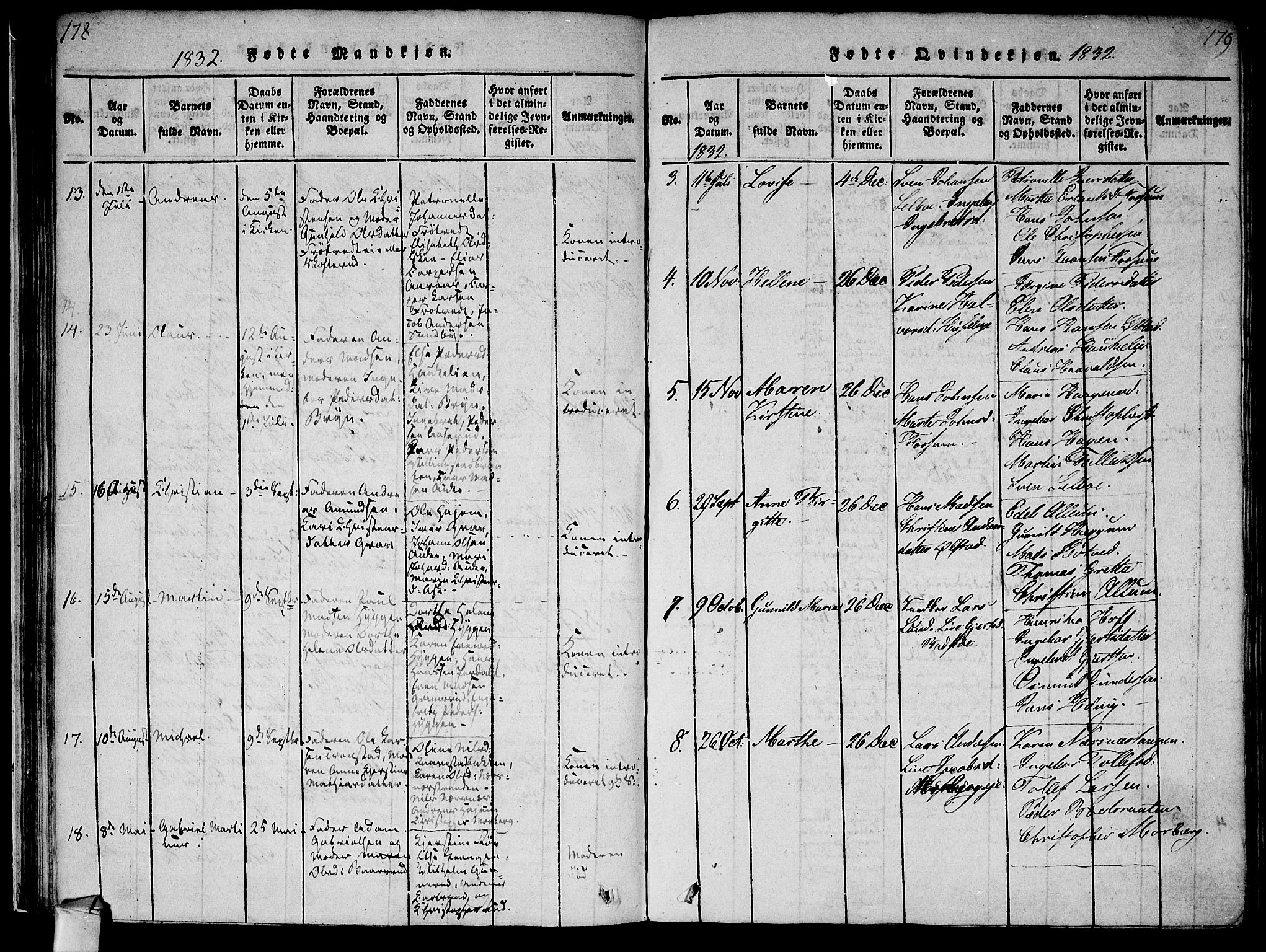 Røyken kirkebøker, AV/SAKO-A-241/F/Fa/L0004: Parish register (official) no. 4, 1814-1832, p. 178-179