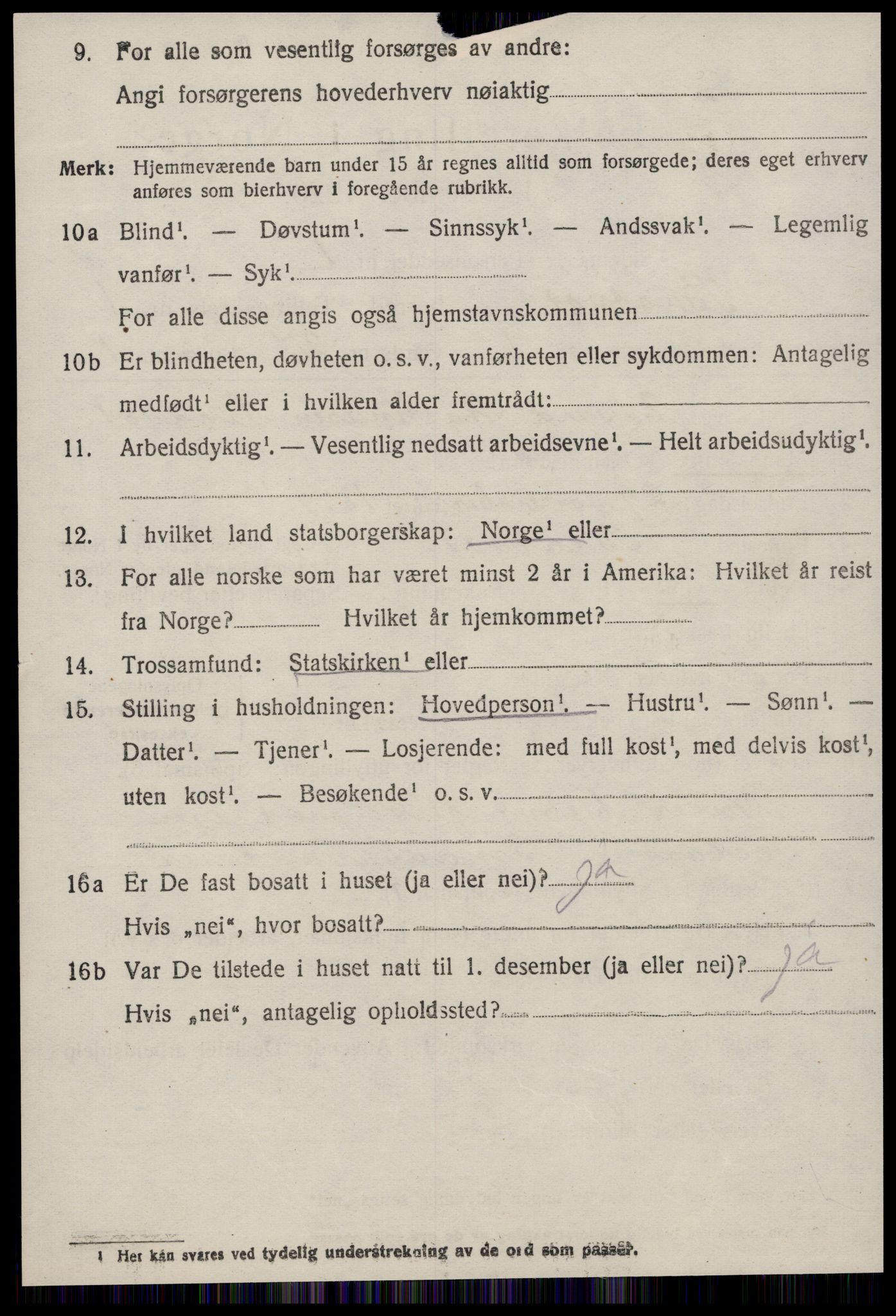 SAT, 1920 census for Brattvær, 1920, p. 497