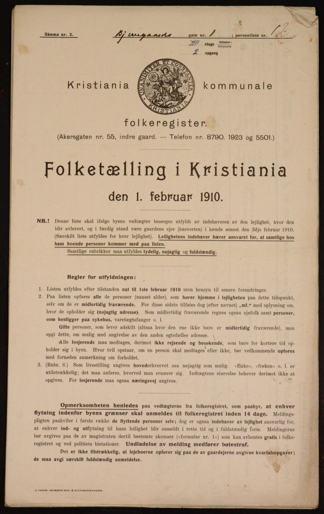 OBA, Municipal Census 1910 for Kristiania, 1910, p. 5281