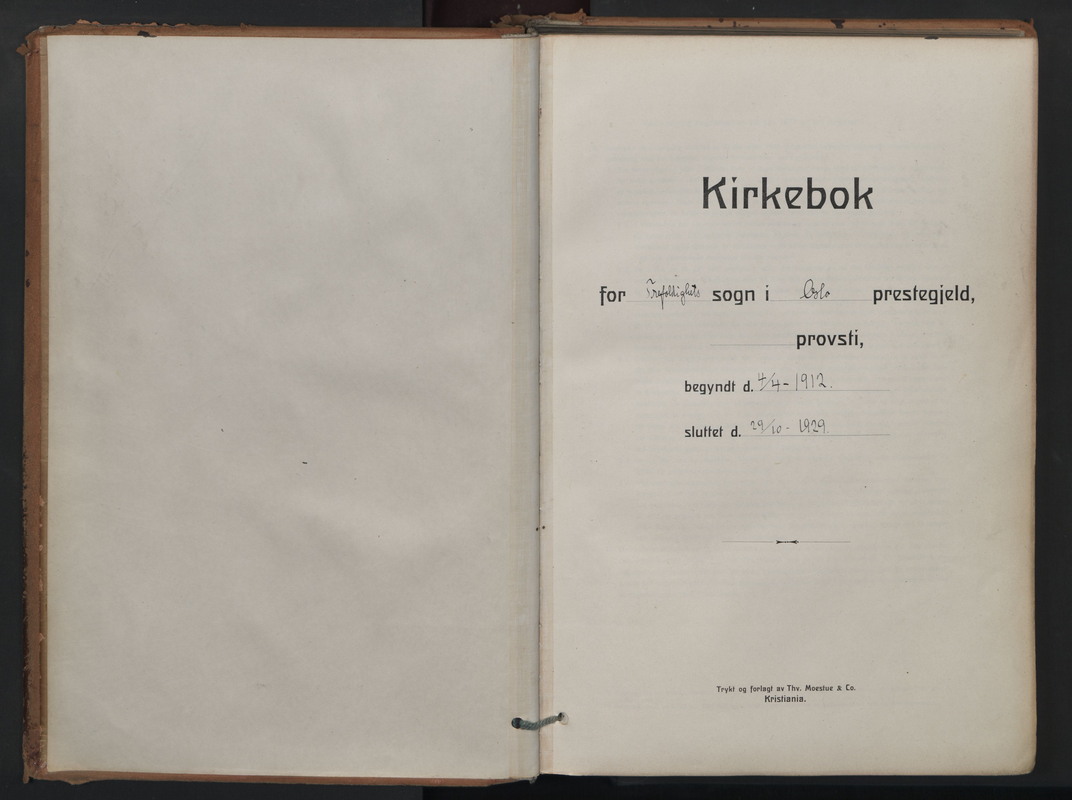 Trefoldighet prestekontor Kirkebøker, AV/SAO-A-10882/F/Fd/L0005: Parish register (official) no. IV 5, 1912-1929