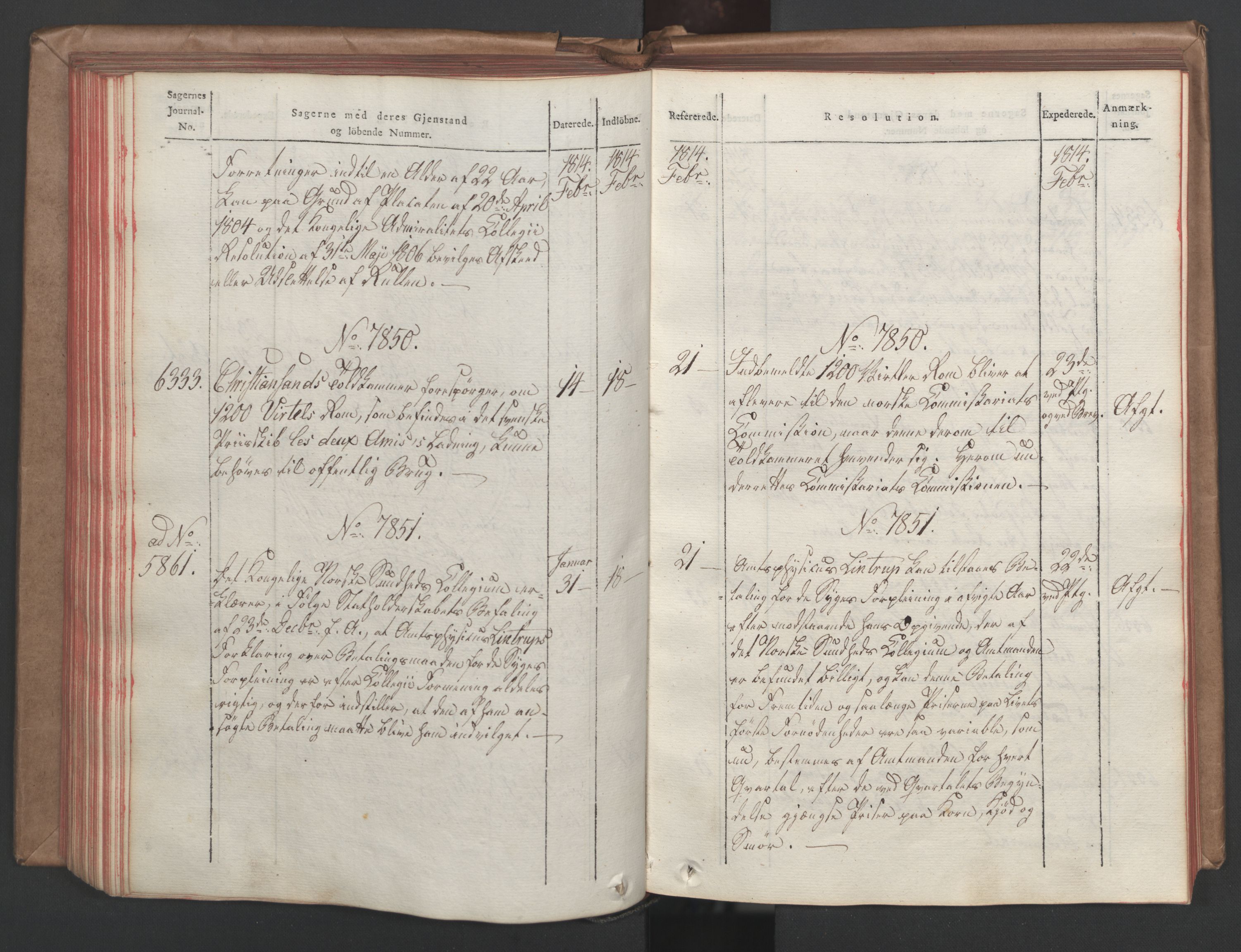 Stattholderembetet 1810-1814, 1. kontor (Kontor A), AV/RA-EA-2872/Ab/L0008: Referatprotokoll,  j.nr. 5846-6405,  l.nr. 7275-7924, 1813-1814, p. 164