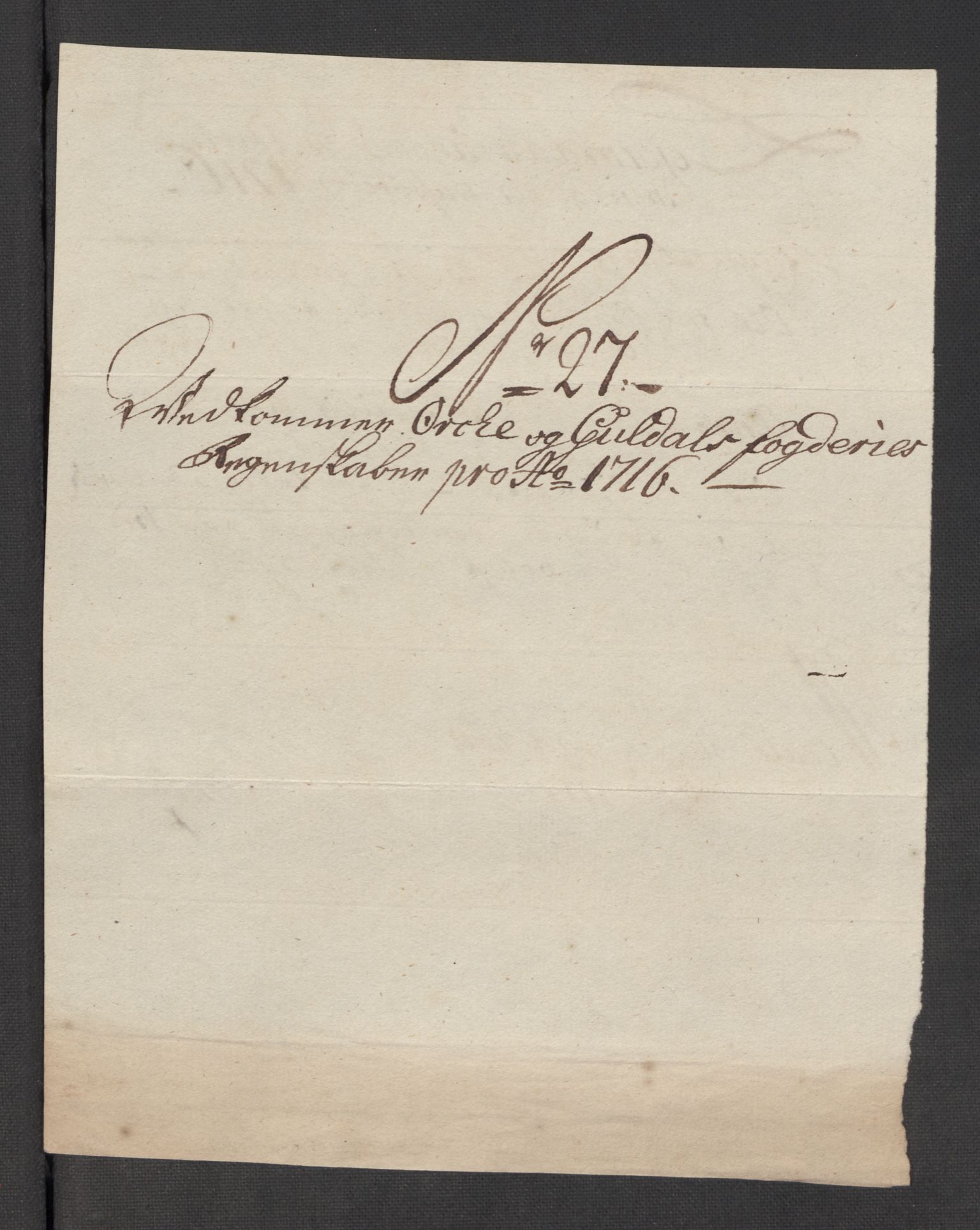 Rentekammeret inntil 1814, Reviderte regnskaper, Fogderegnskap, AV/RA-EA-4092/R60/L3967: Fogderegnskap Orkdal og Gauldal, 1716, p. 246