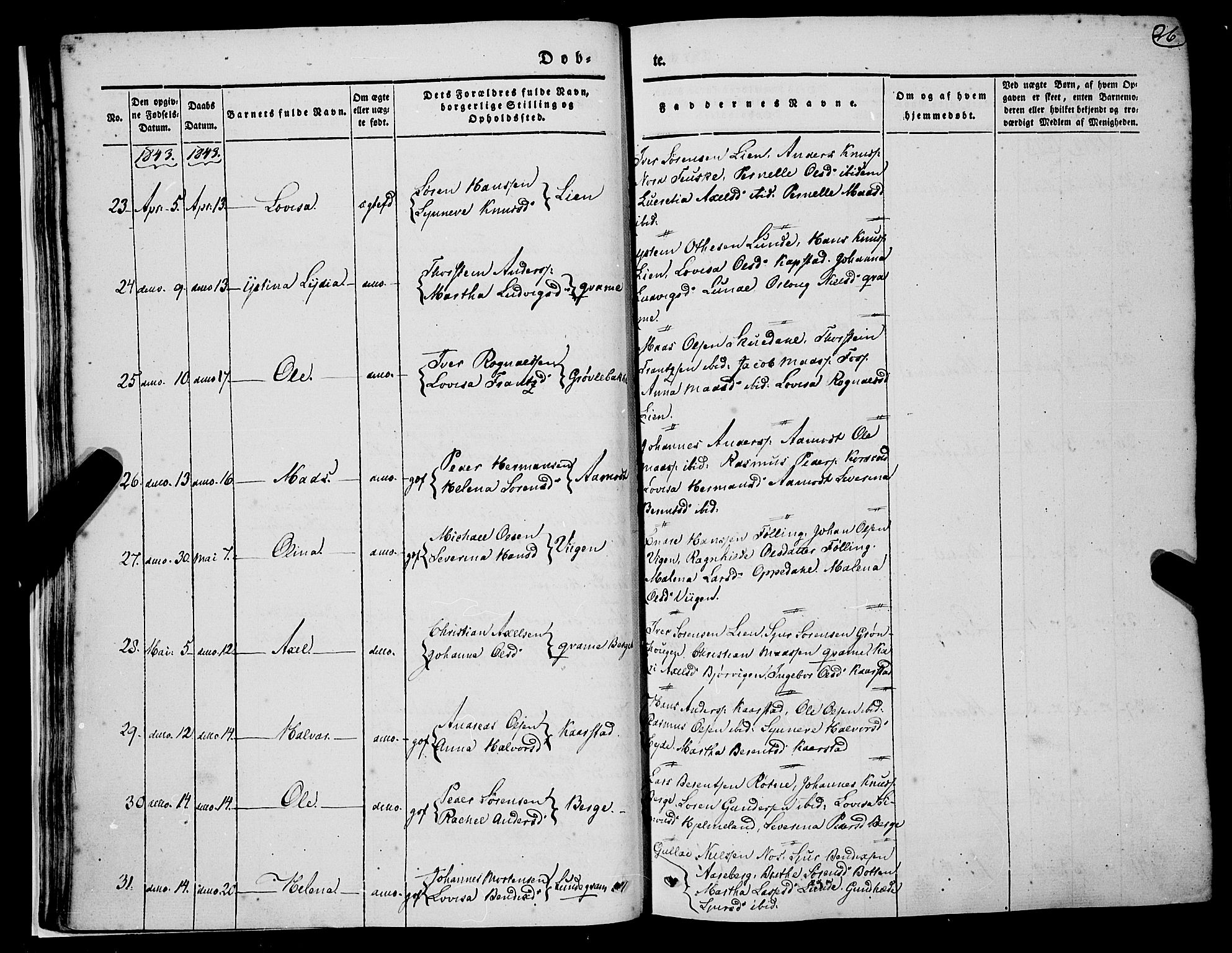 Gaular sokneprestembete, AV/SAB-A-80001/H/Haa: Parish register (official) no. A 4I, 1840-1859, p. 26