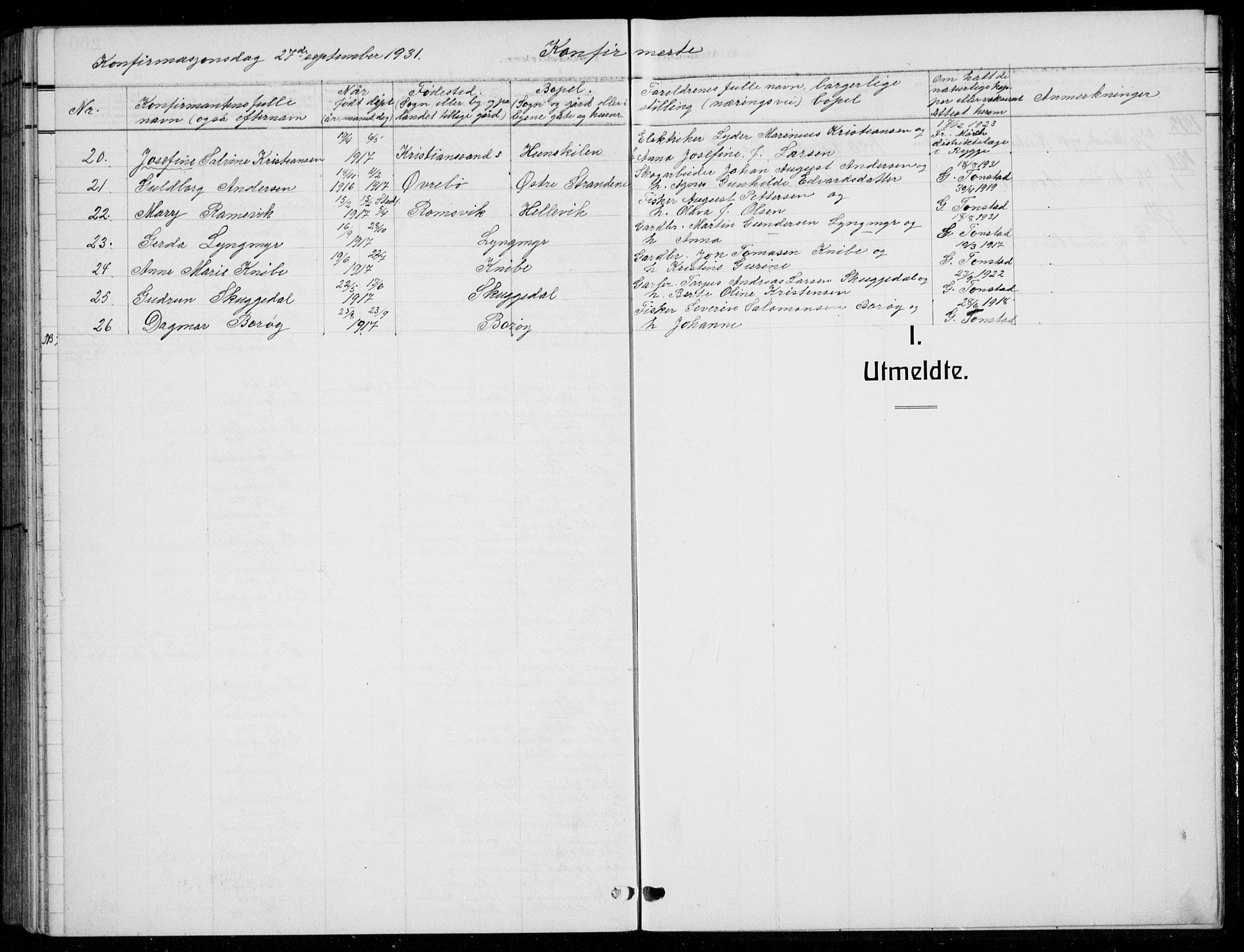 Søgne sokneprestkontor, SAK/1111-0037/F/Fb/Fbb/L0007: Parish register (copy) no. B 7, 1912-1931, p. 201