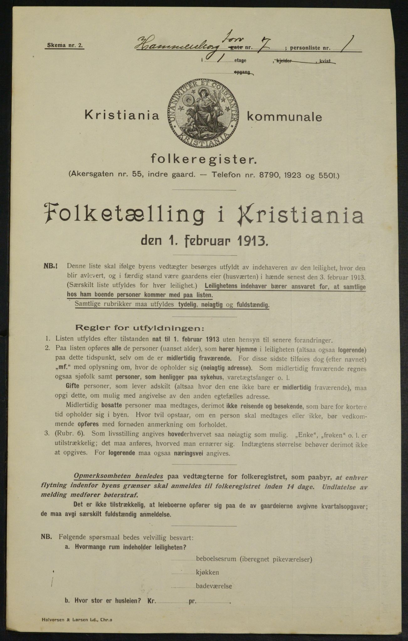 OBA, Municipal Census 1913 for Kristiania, 1913, p. 34575