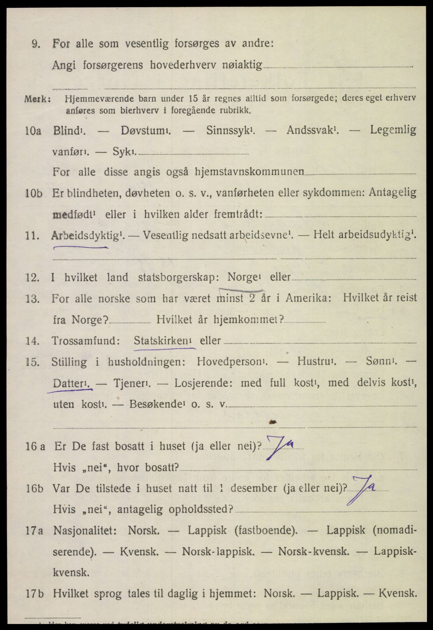 SAT, 1920 census for Stod, 1920, p. 1453