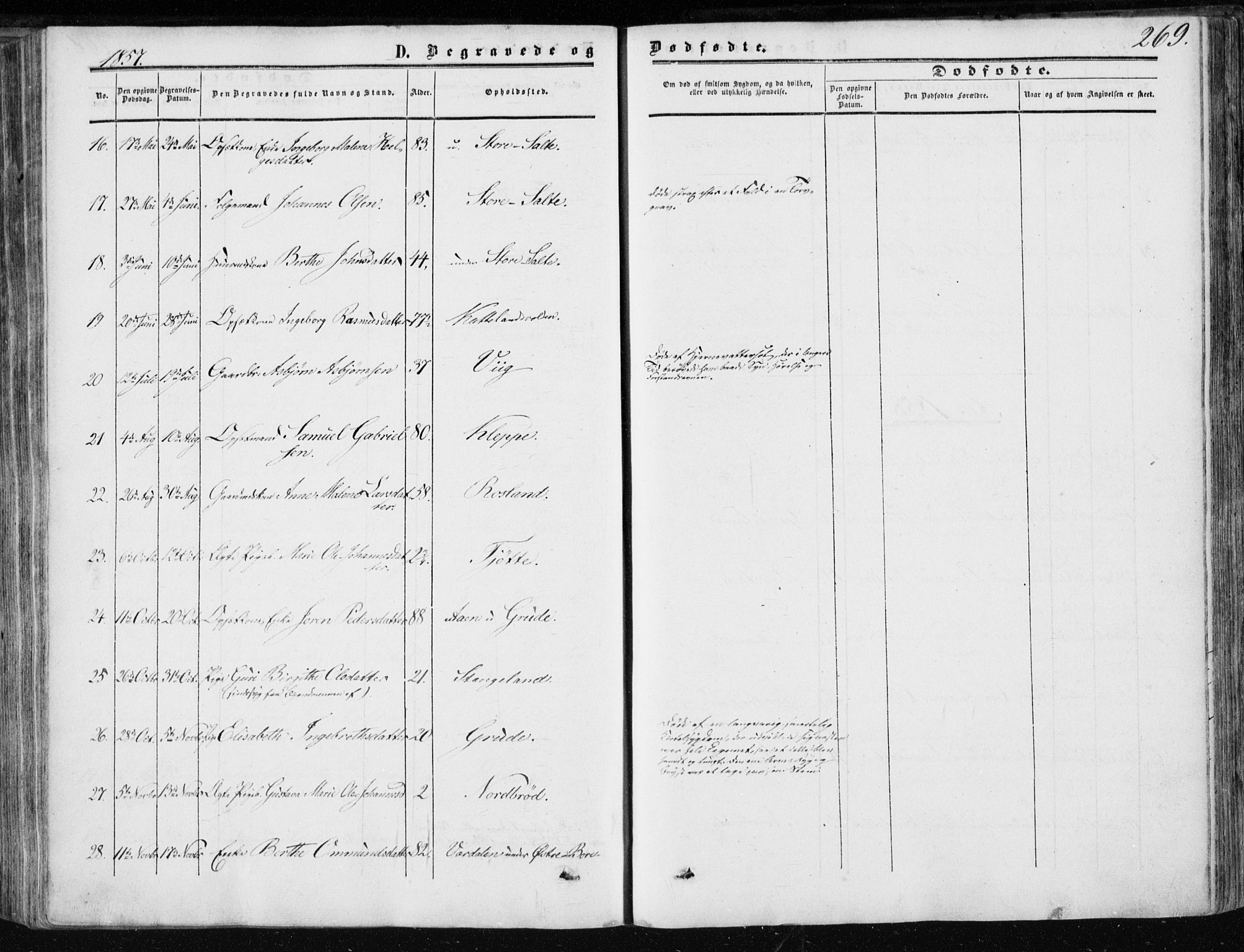 Klepp sokneprestkontor, AV/SAST-A-101803/001/3/30BA/L0005: Parish register (official) no. A 5, 1853-1870, p. 269