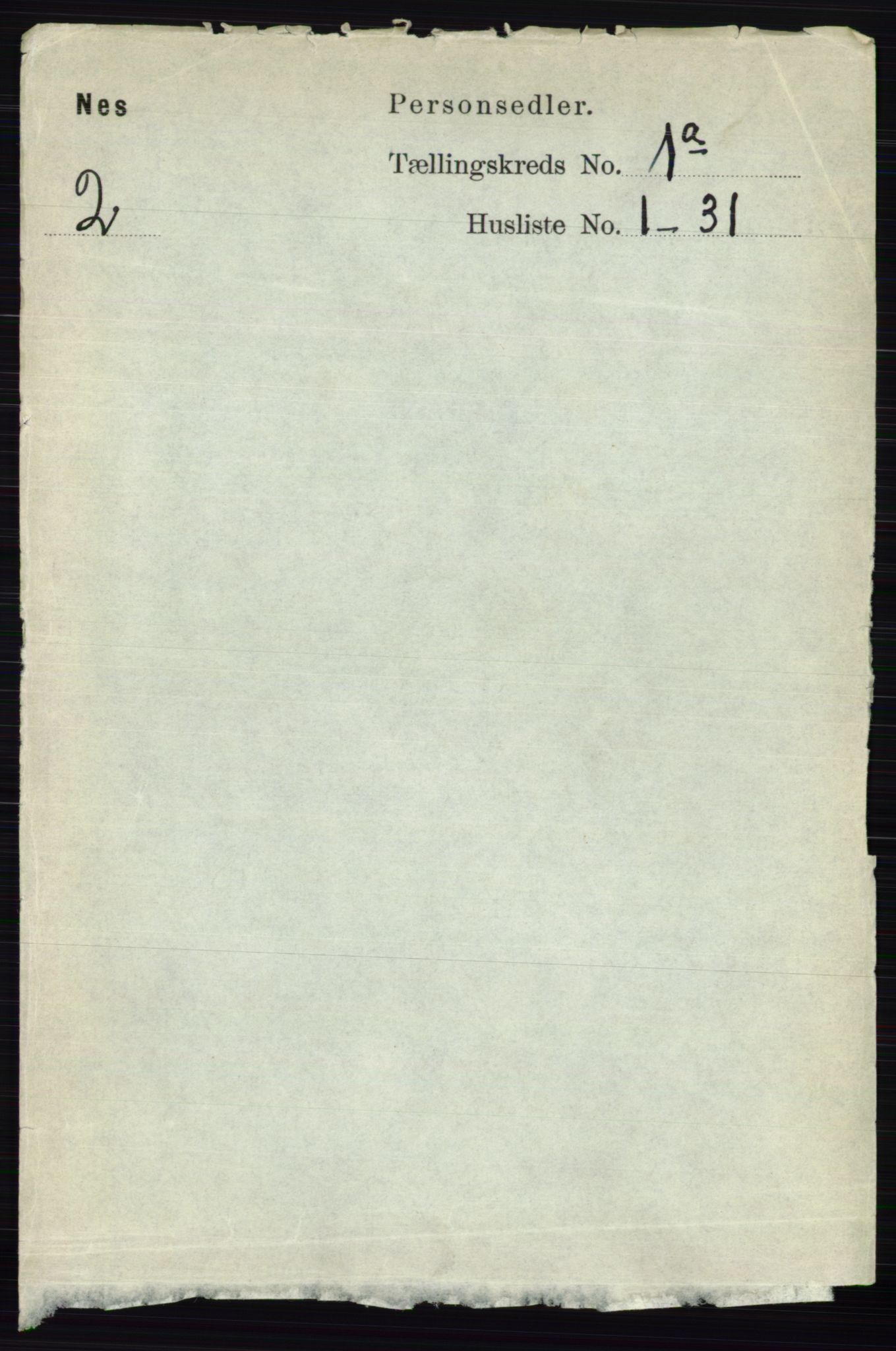 RA, 1891 census for 0236 Nes, 1891, p. 127