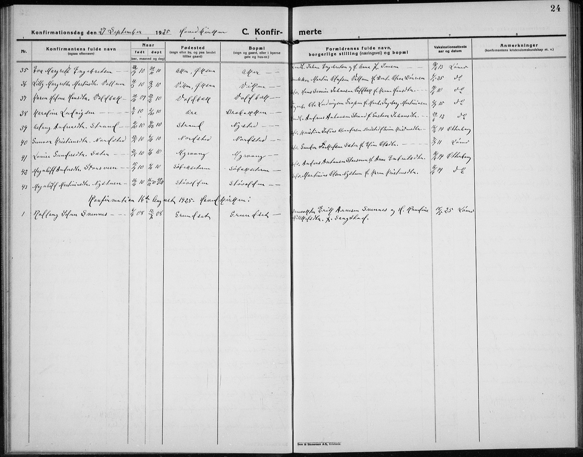 Elverum prestekontor, AV/SAH-PREST-044/H/Ha/Hab/L0032: Parish register (copy) no. 32, 1922-1936, p. 24