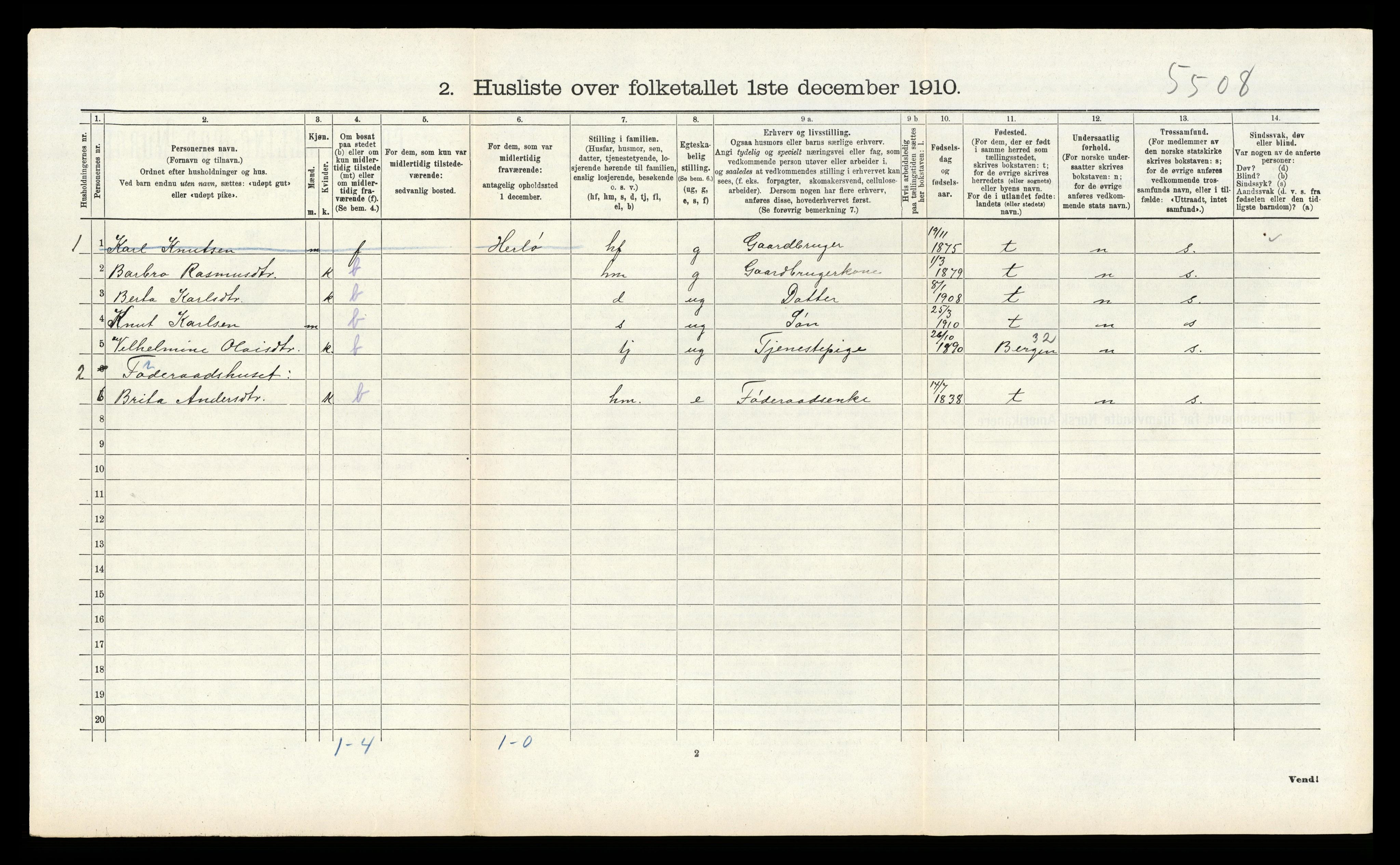 RA, 1910 census for Alversund, 1910, p. 789