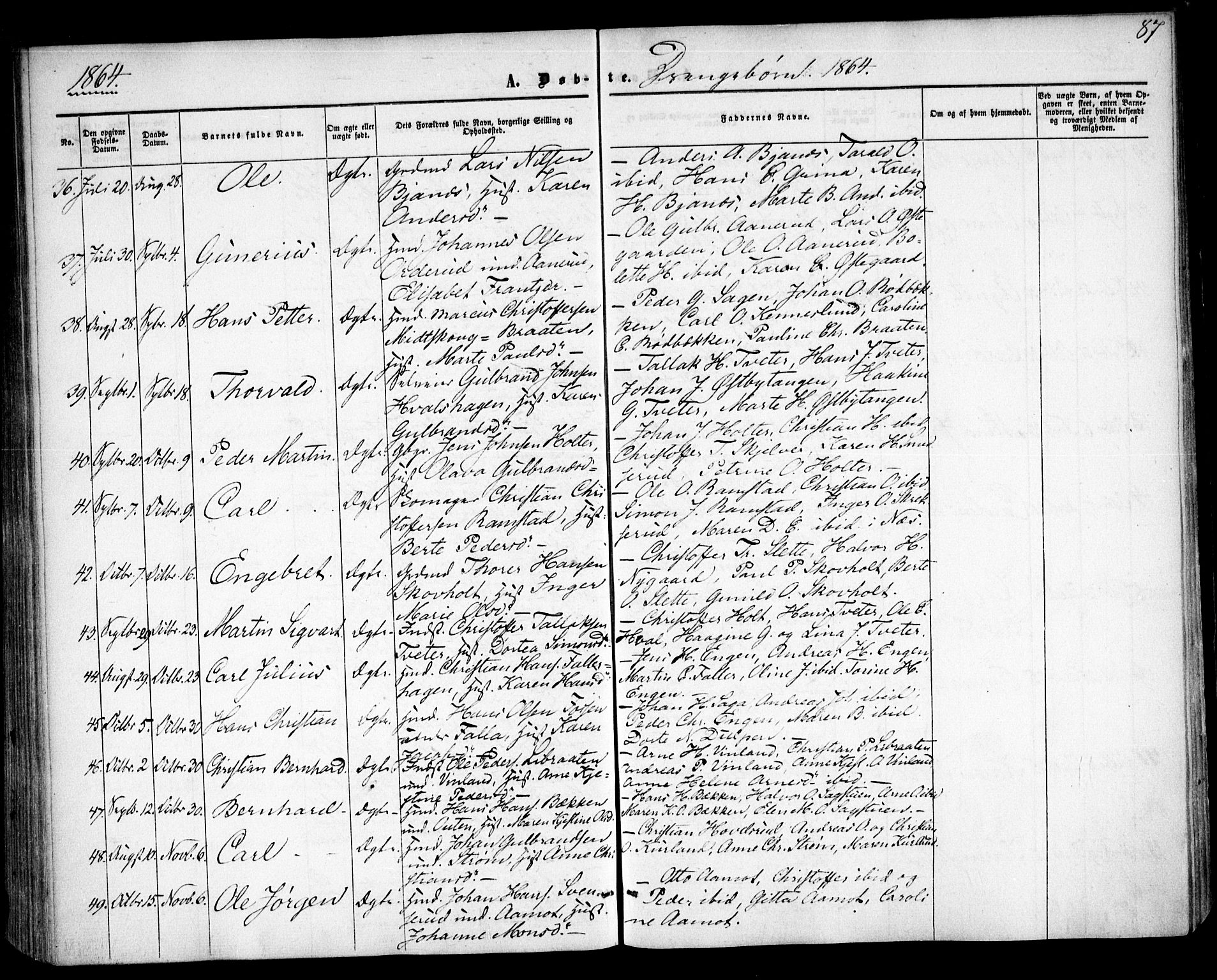 Fet prestekontor Kirkebøker, AV/SAO-A-10370a/F/Fa/L0011: Parish register (official) no. I 11, 1857-1866, p. 87