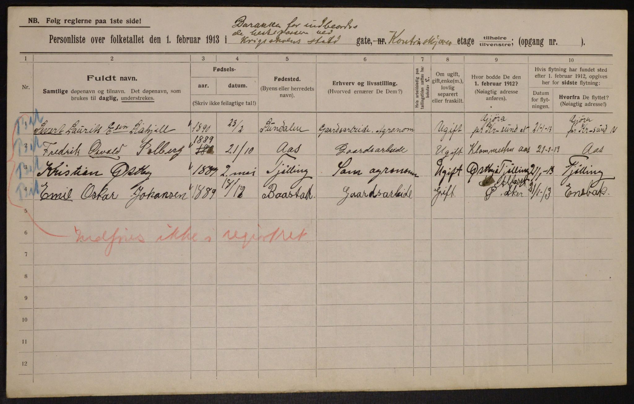 OBA, Municipal Census 1913 for Kristiania, 1913, p. 24343