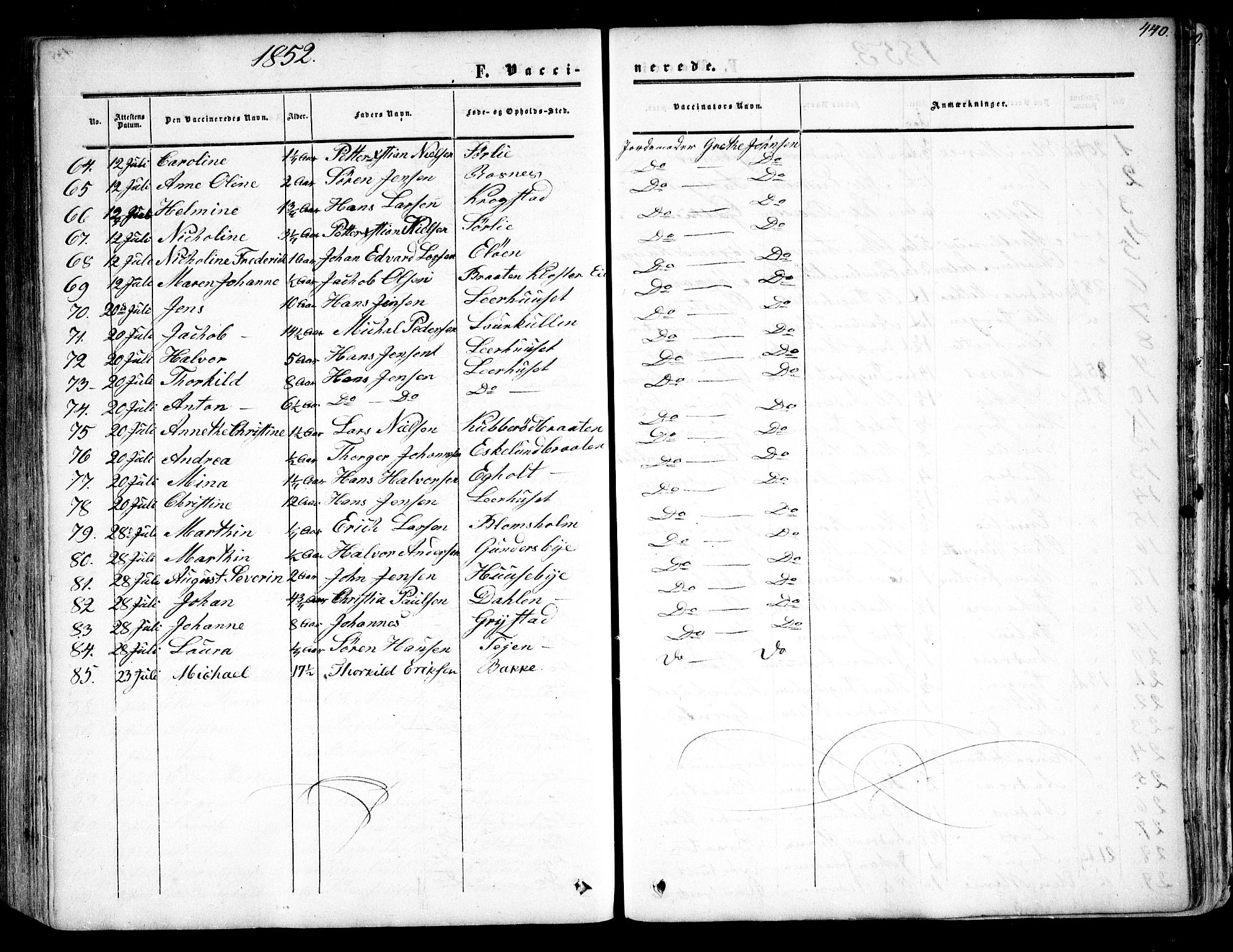 Rygge prestekontor Kirkebøker, SAO/A-10084b/F/Fa/L0005: Parish register (official) no. 5, 1852-1871, p. 440