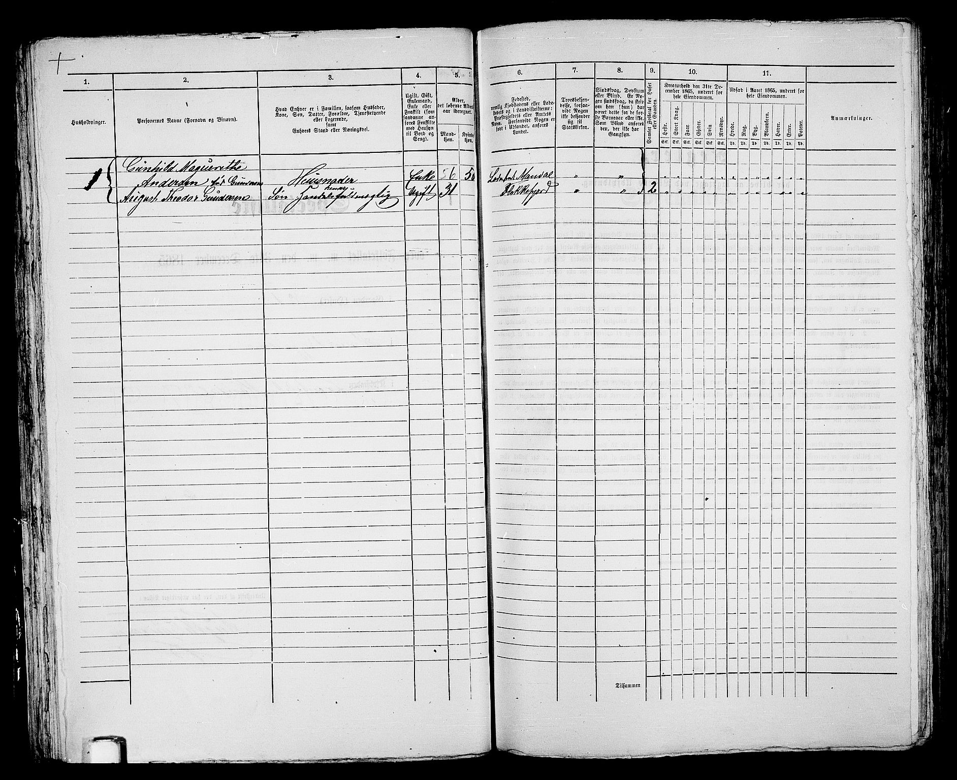 RA, 1865 census for Mandal/Mandal, 1865, p. 528