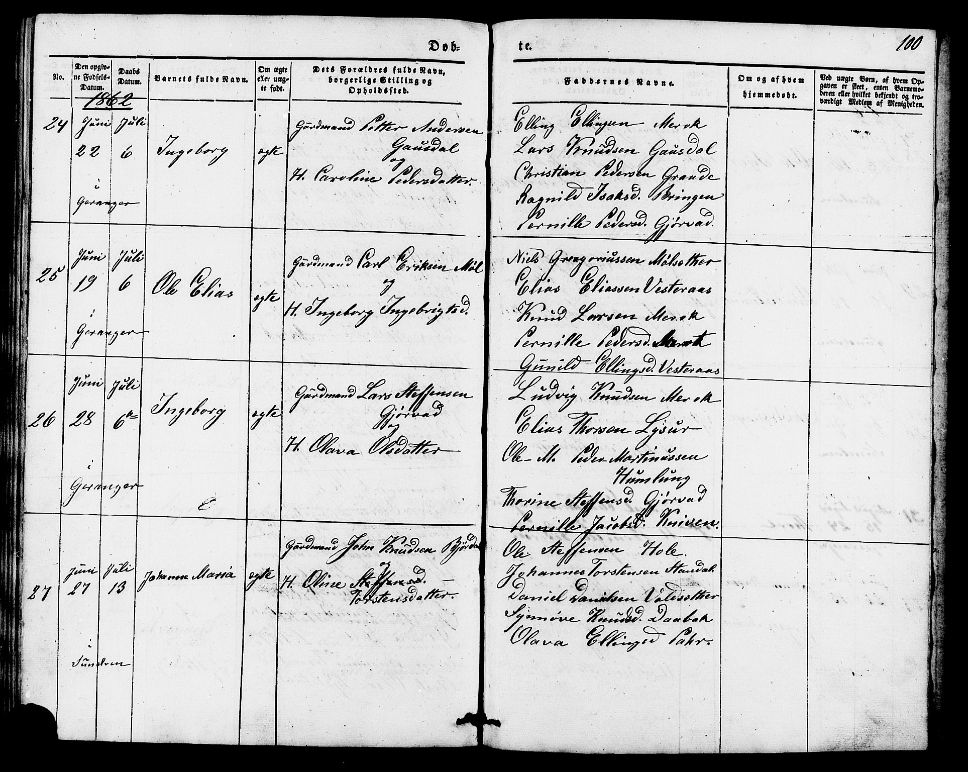 Ministerialprotokoller, klokkerbøker og fødselsregistre - Møre og Romsdal, AV/SAT-A-1454/517/L0222: Parish register (official) no. 517A02, 1846-1862, p. 100