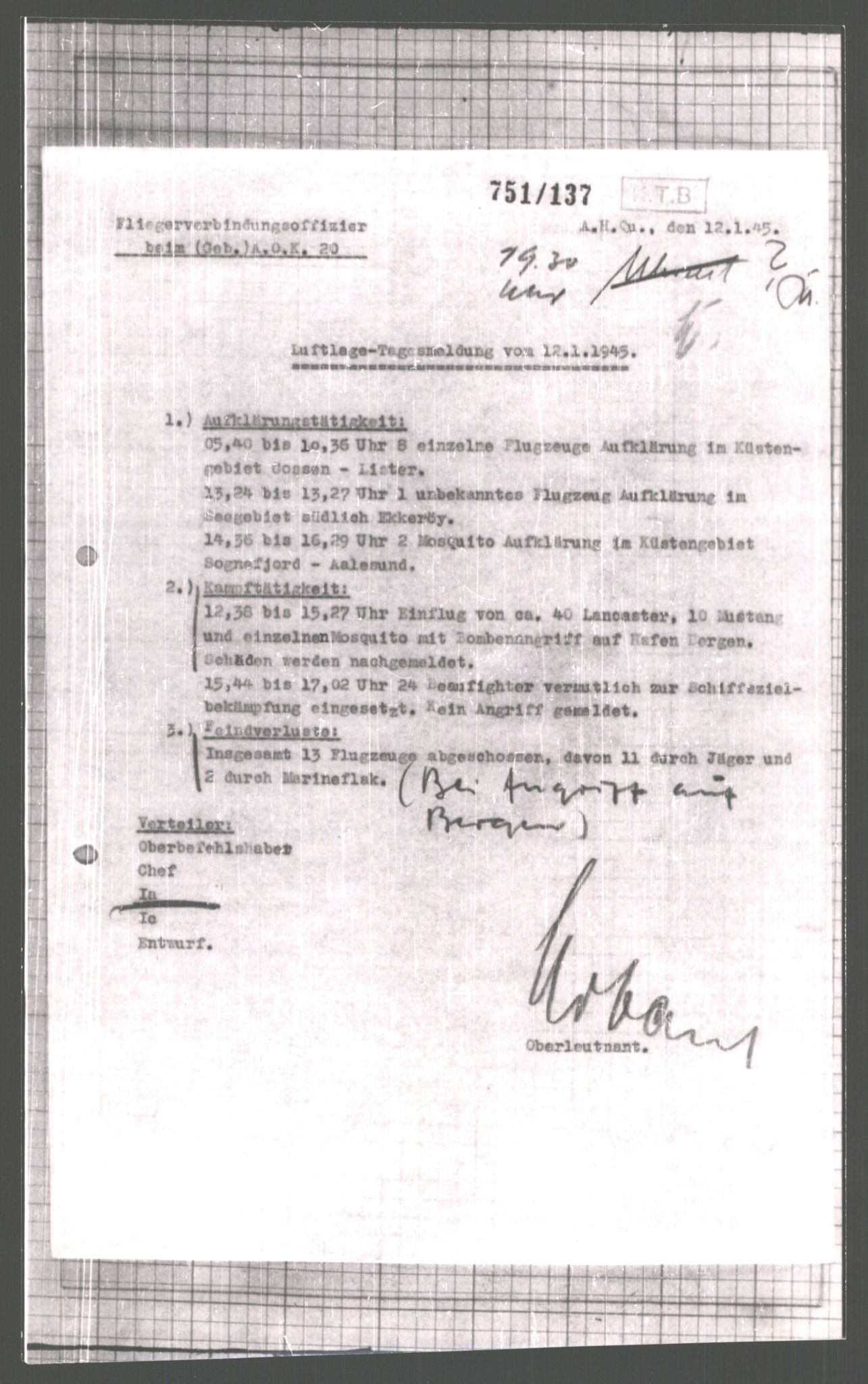 Forsvarets Overkommando. 2 kontor. Arkiv 11.4. Spredte tyske arkivsaker, AV/RA-RAFA-7031/D/Dar/Dara/L0006: Krigsdagbøker for 20. Gebirgs-Armee-Oberkommando (AOK 20), 1945, p. 443