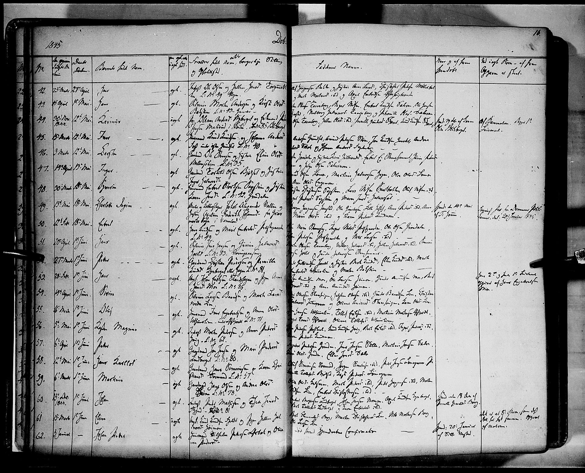 Elverum prestekontor, AV/SAH-PREST-044/H/Ha/Haa/L0009: Parish register (official) no. 9, 1843-1856, p. 16