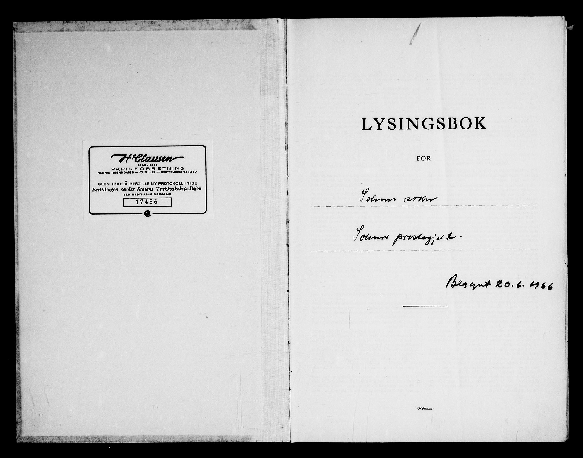 Solum kirkebøker, AV/SAKO-A-306/H/Ha/L0004: Banns register no. I 4, 1966-1974