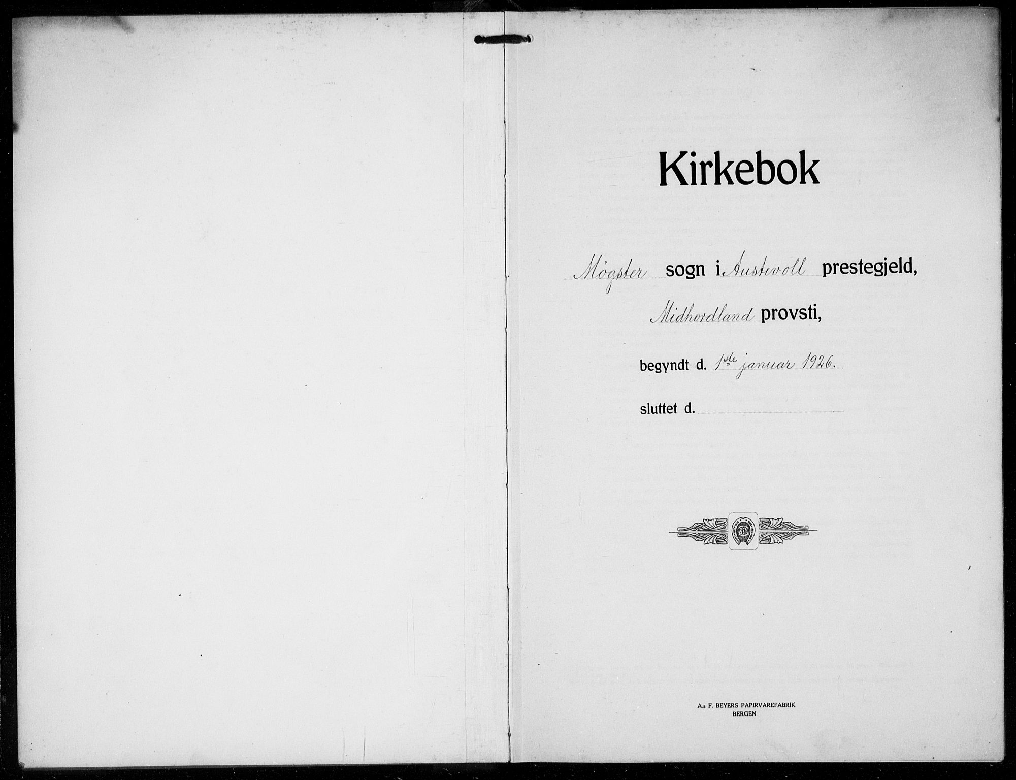 Austevoll sokneprestembete, AV/SAB-A-74201/H/Ha/Hab/Habb/L0007: Parish register (copy) no. B 7, 1926-1939