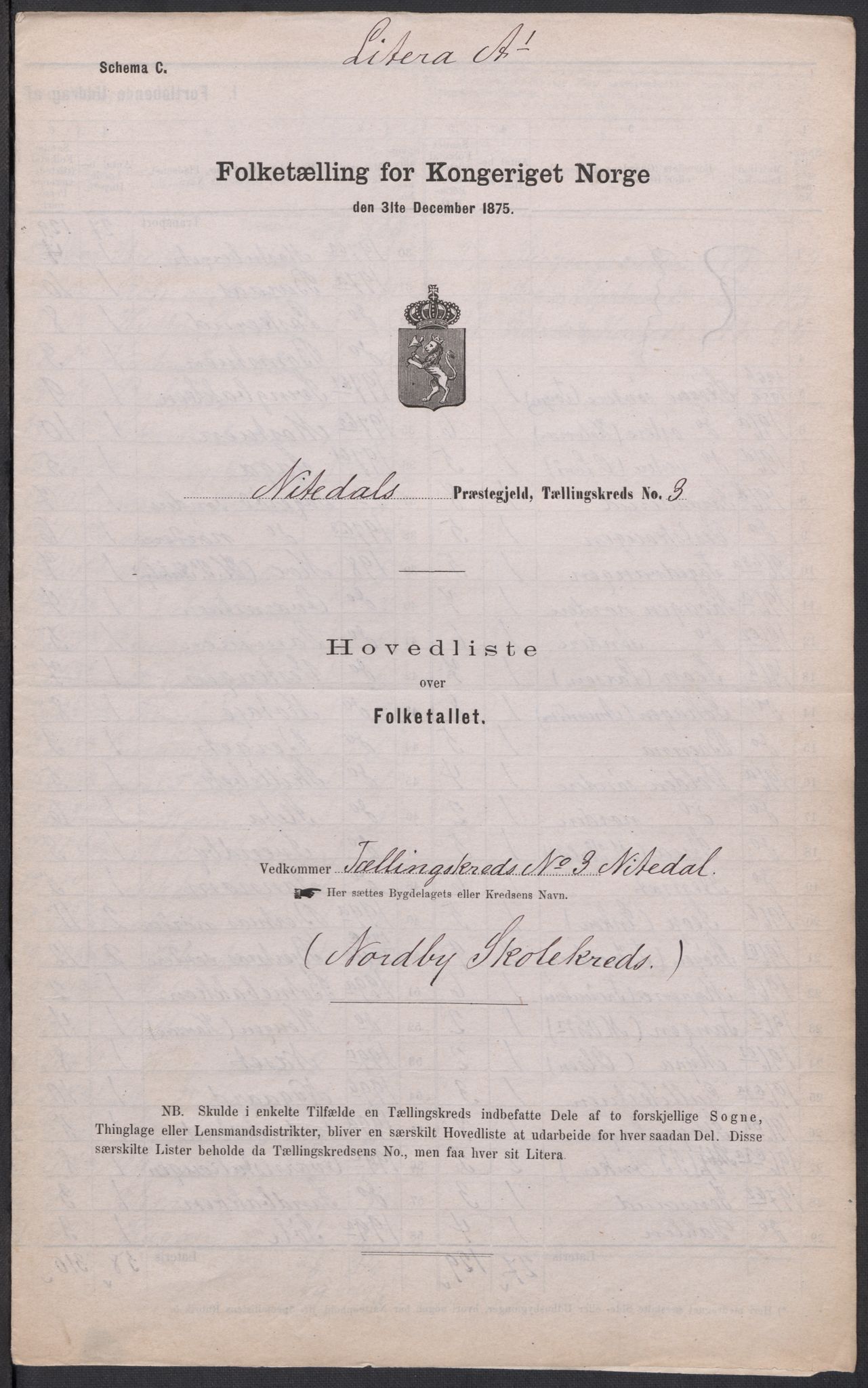 RA, 1875 census for 0233P Nittedal, 1875, p. 10