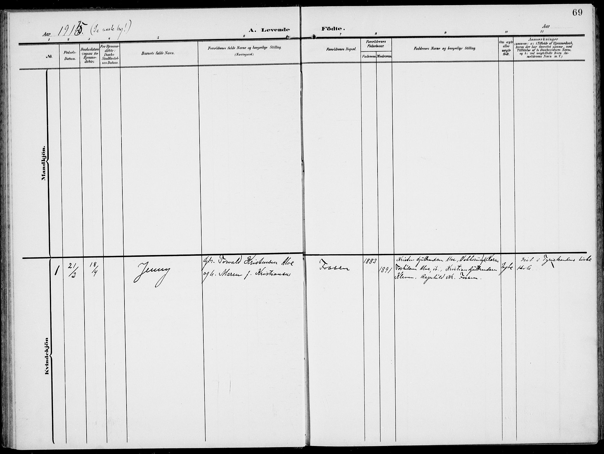 Modum kirkebøker, AV/SAKO-A-234/F/Fa/L0019: Parish register (official) no. 19, 1890-1914, p. 69