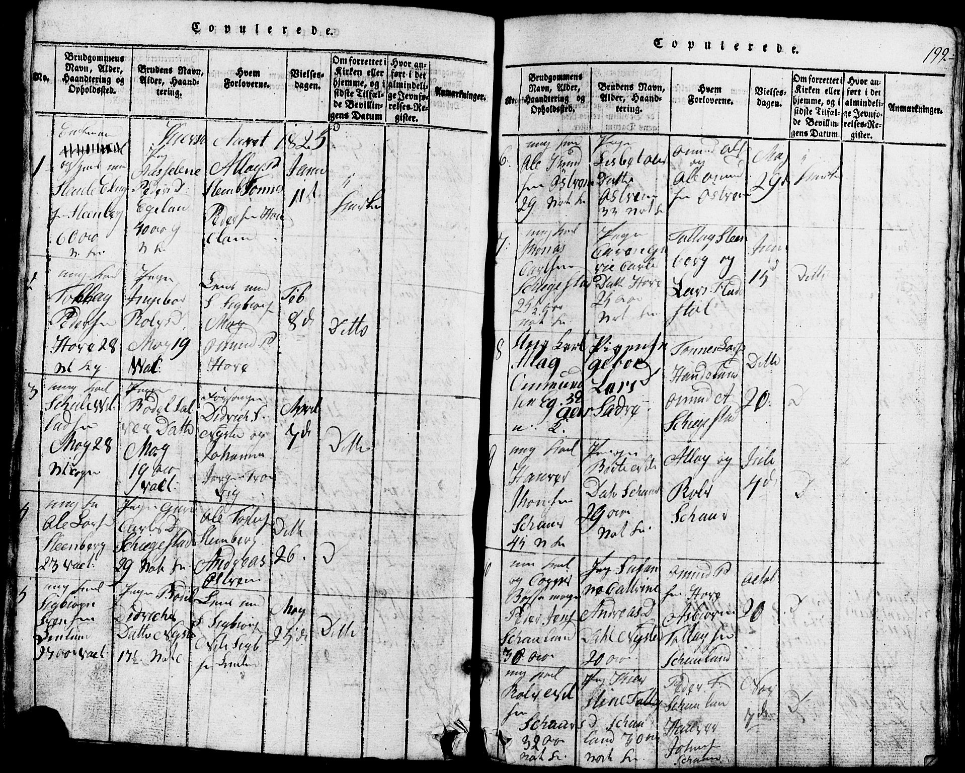 Lund sokneprestkontor, SAST/A-101809/S07/L0002: Parish register (copy) no. B 2, 1816-1832, p. 199