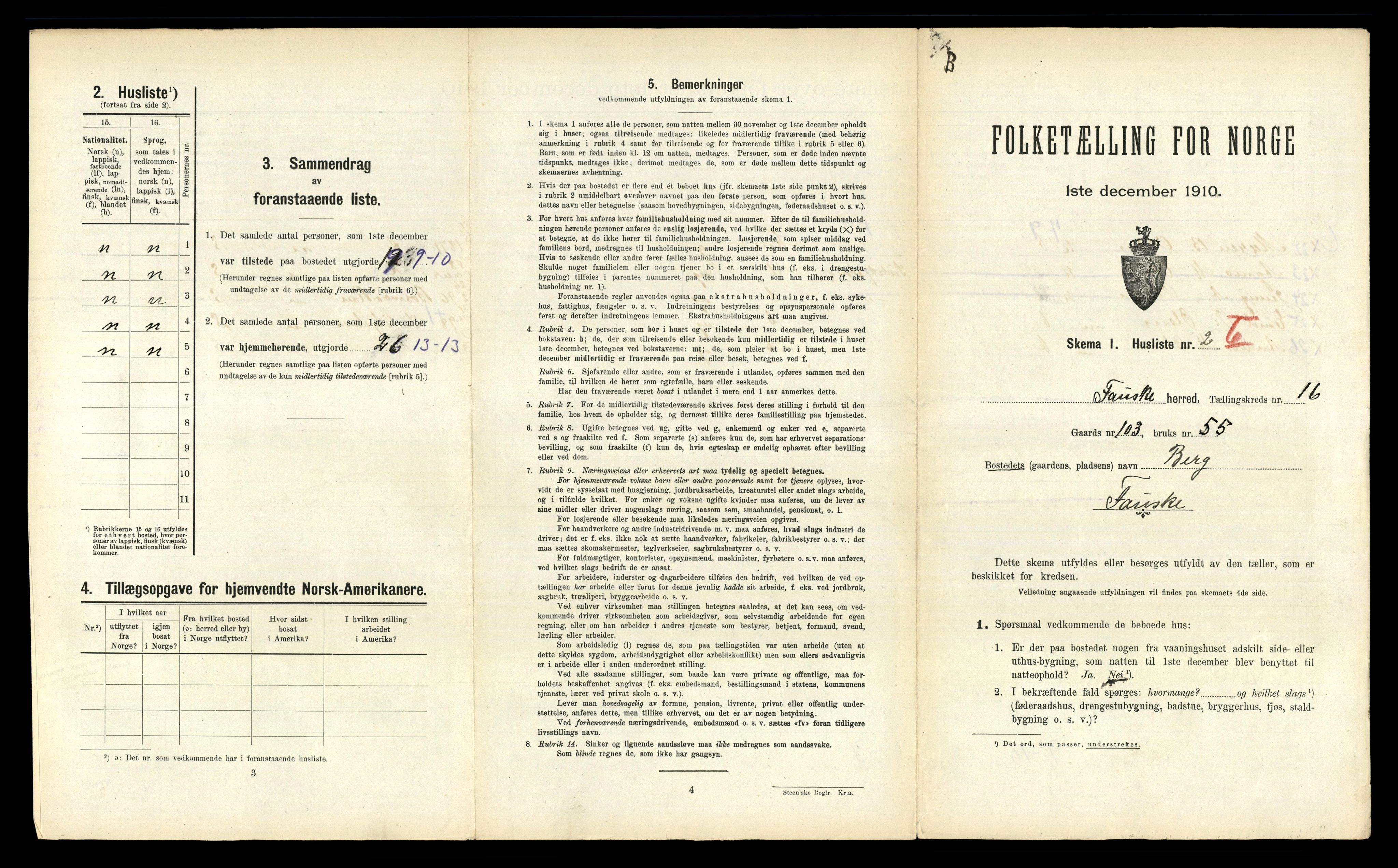 RA, 1910 census for Fauske, 1910, p. 918