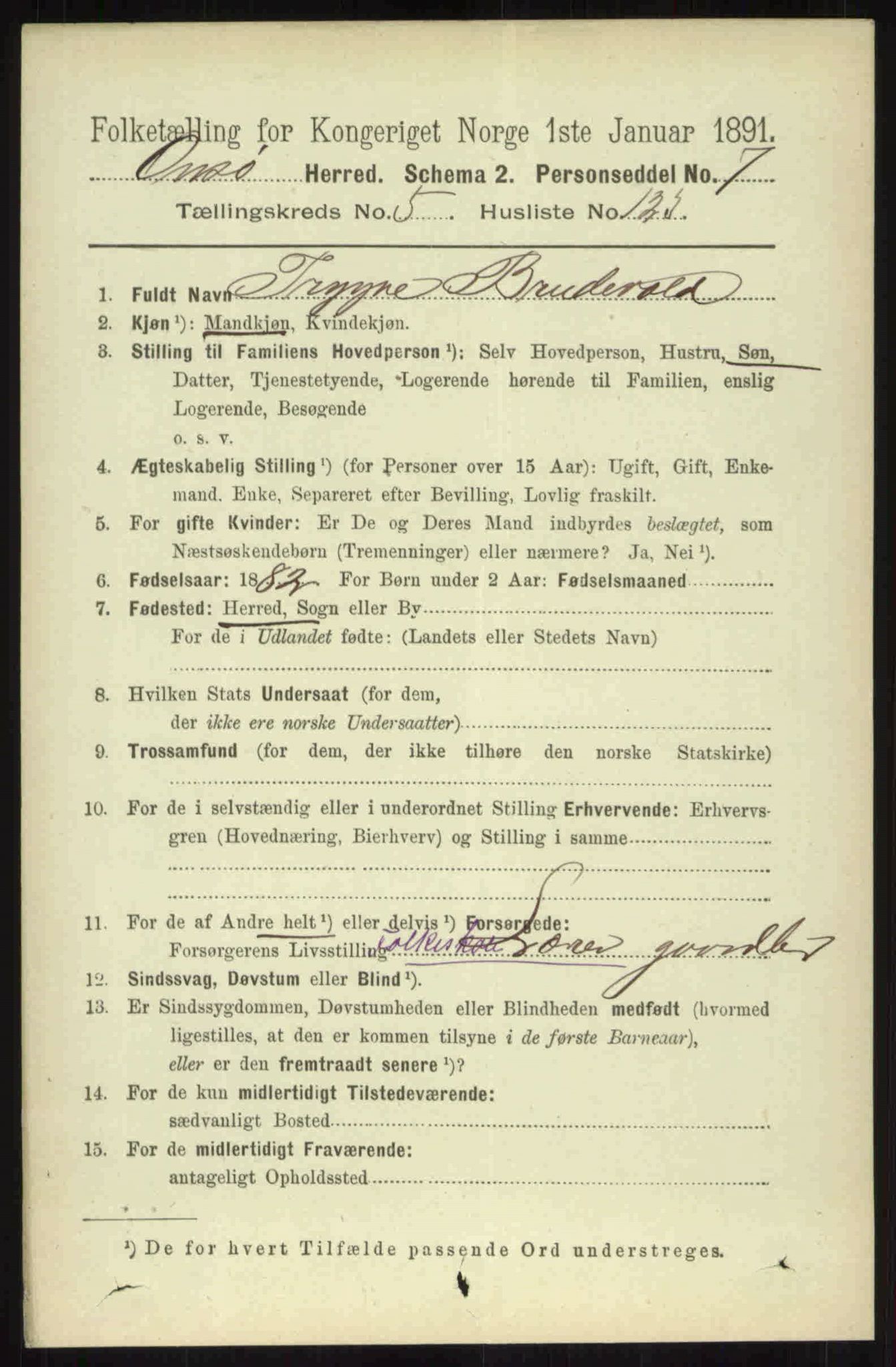 RA, 1891 census for 0134 Onsøy, 1891, p. 4659