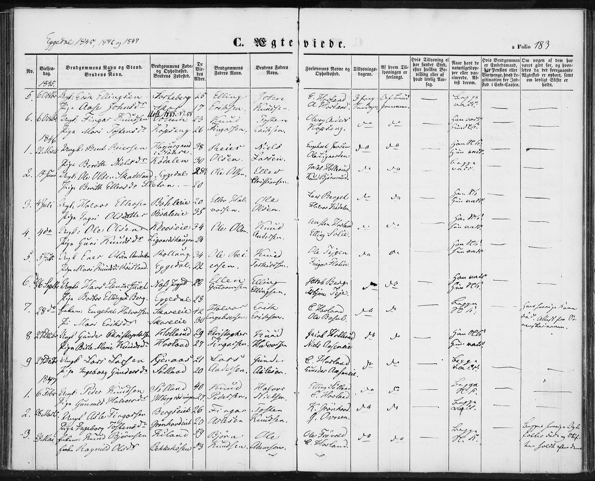 Sigdal kirkebøker, SAKO/A-245/F/Fa/L0007: Parish register (official) no. I 7, 1844-1849, p. 183
