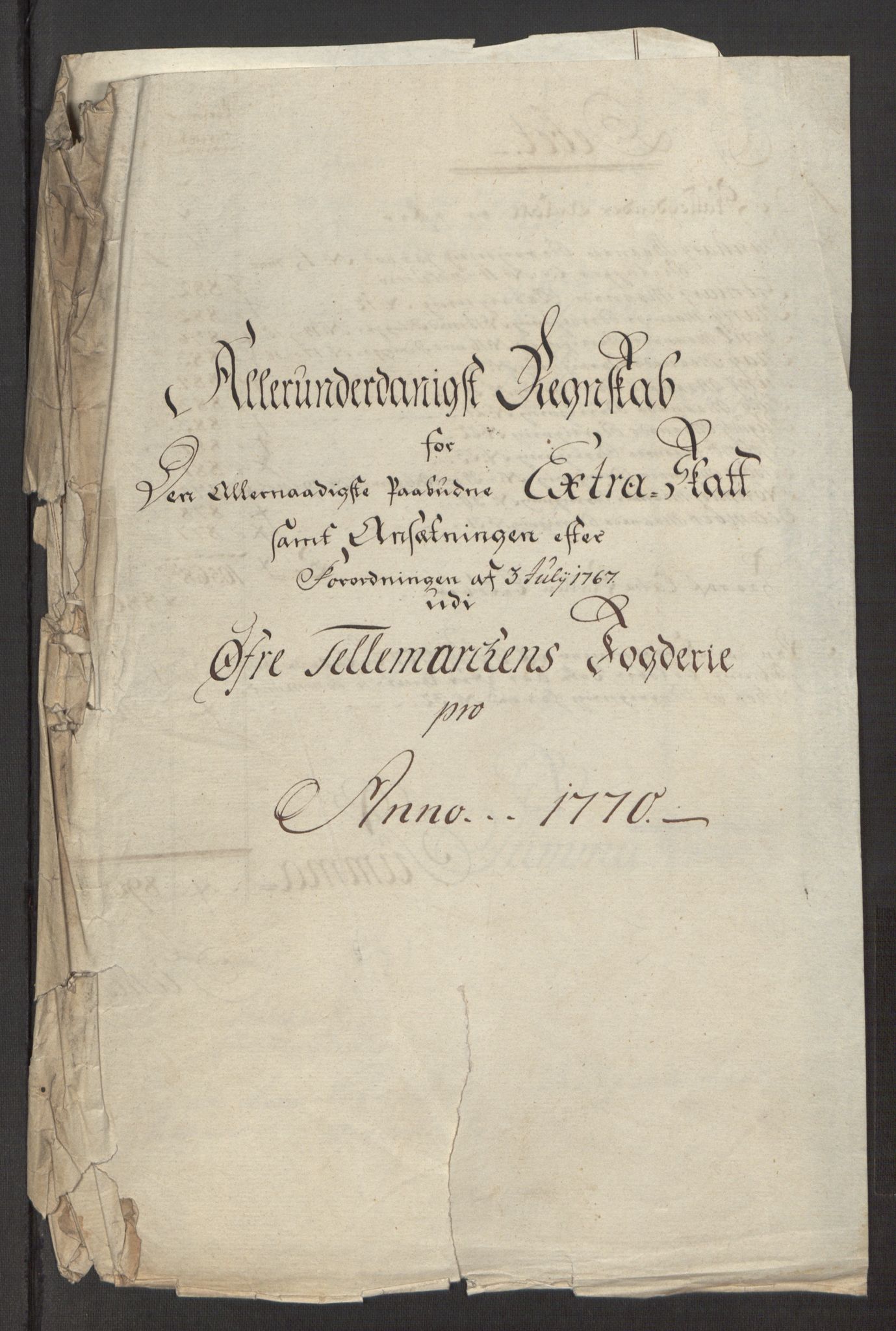 Rentekammeret inntil 1814, Reviderte regnskaper, Fogderegnskap, RA/EA-4092/R38/L2293: Ekstraskatten Øvre Telemark, 1762-1770, p. 418