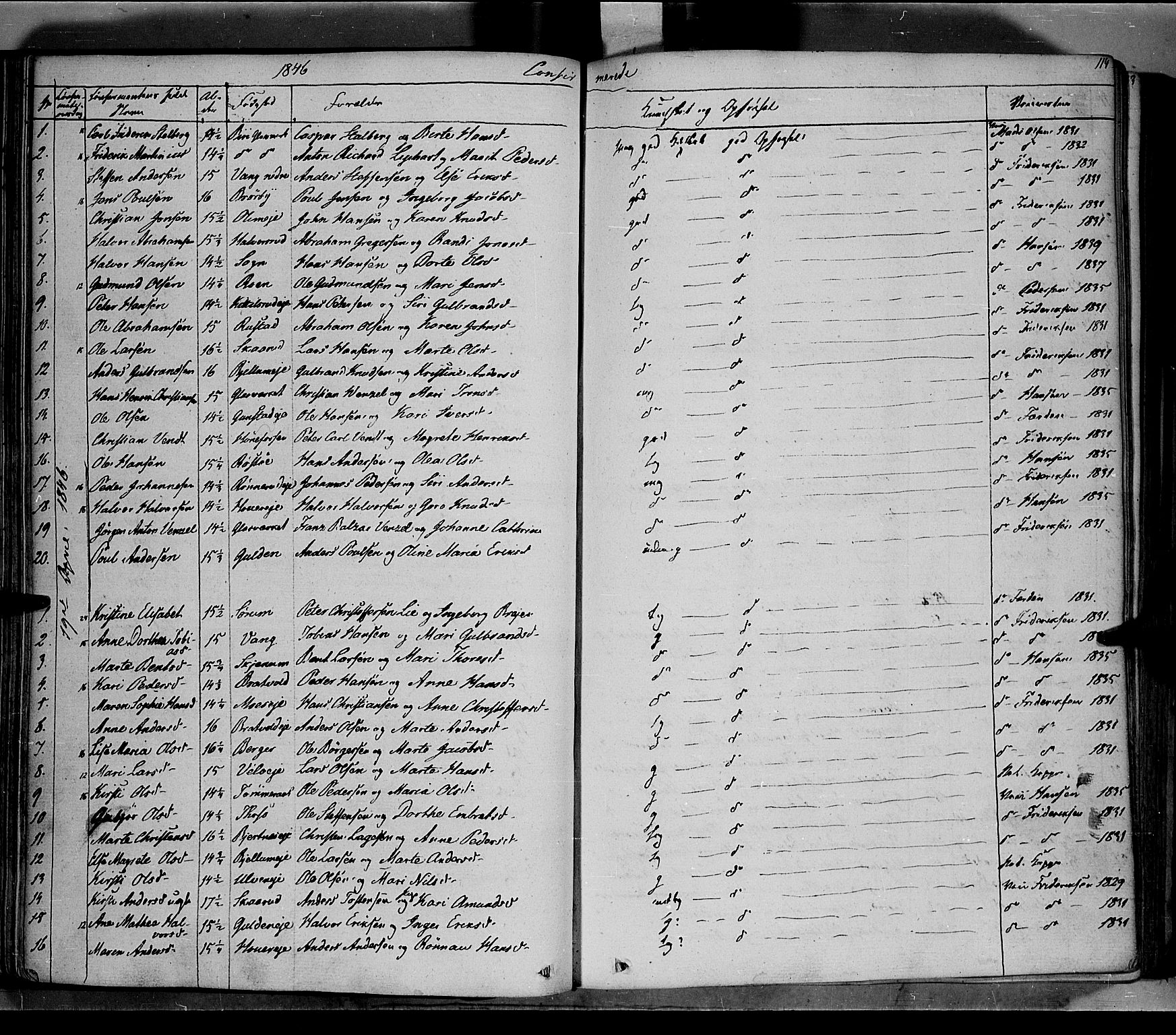 Jevnaker prestekontor, SAH/PREST-116/H/Ha/Haa/L0006: Parish register (official) no. 6, 1837-1857, p. 114
