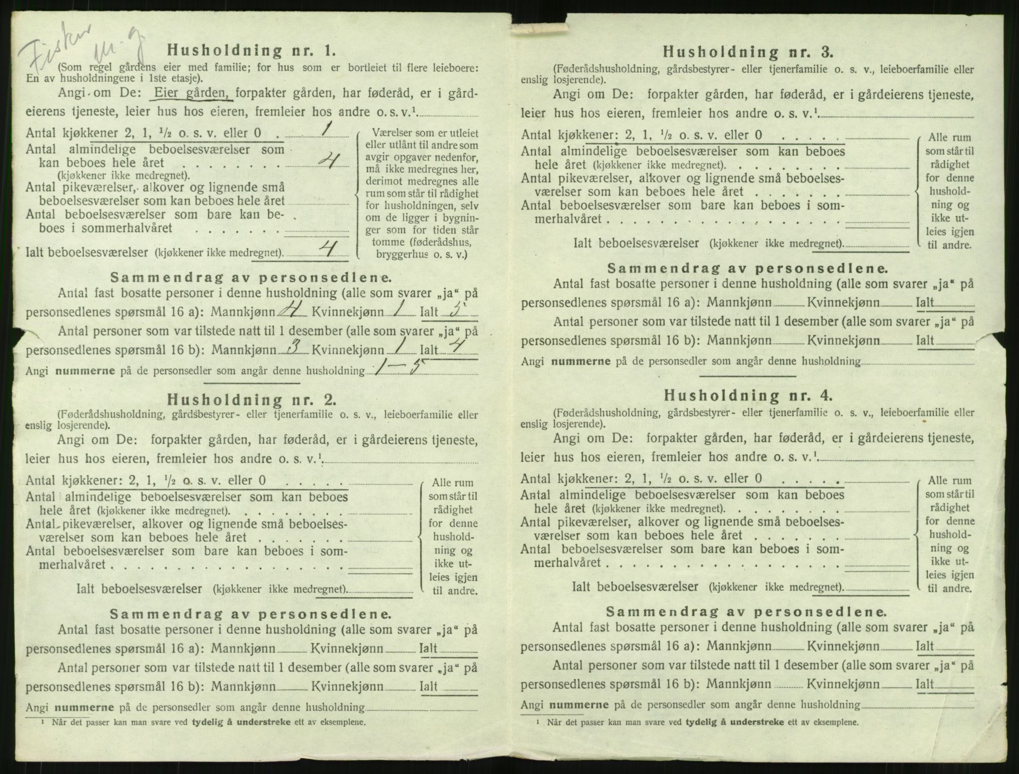 SAT, 1920 census for Borgund, 1920, p. 2405