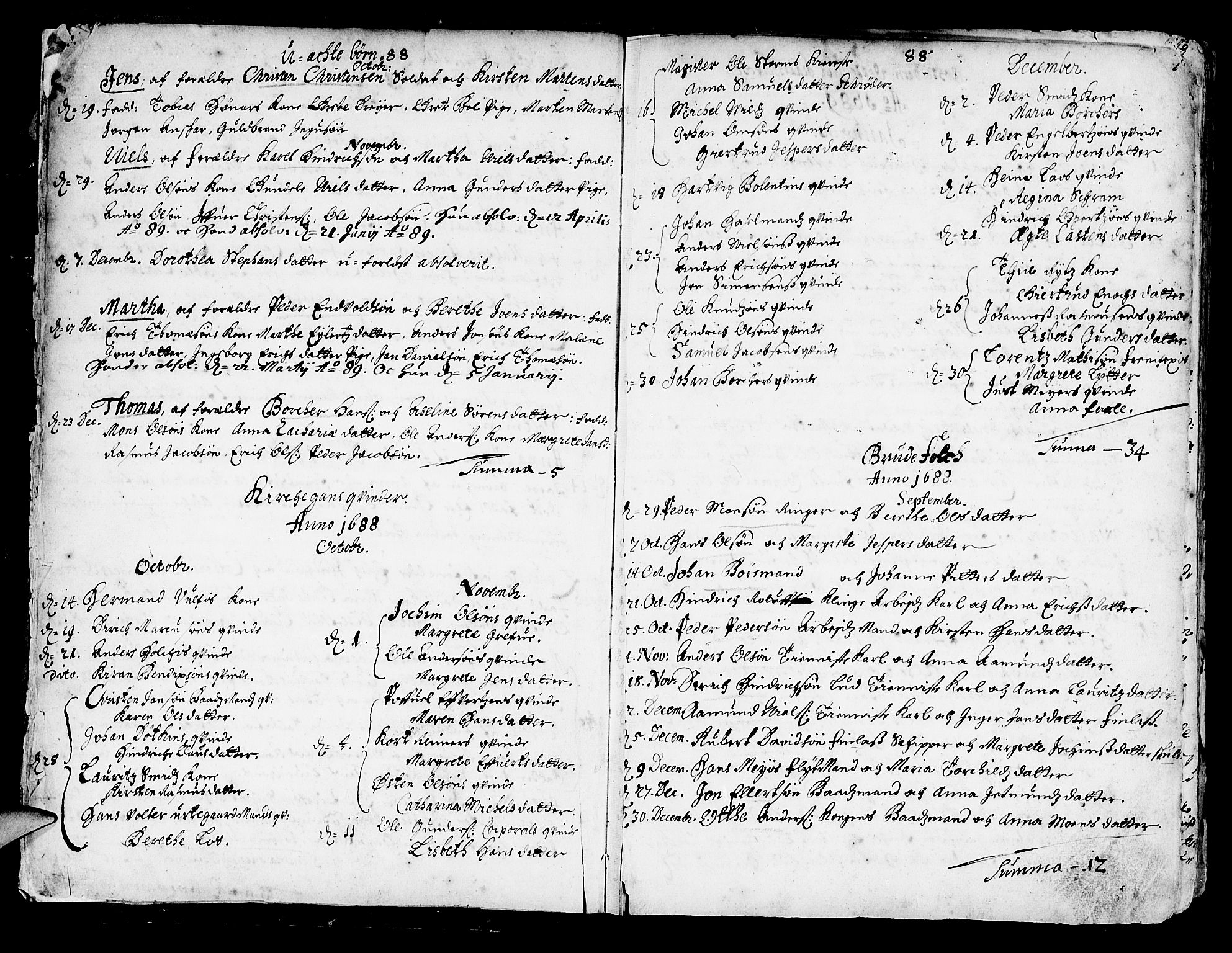 Korskirken sokneprestembete, AV/SAB-A-76101/H/Haa/L0002: Parish register (official) no. A 2, 1688-1697, p. 6-7