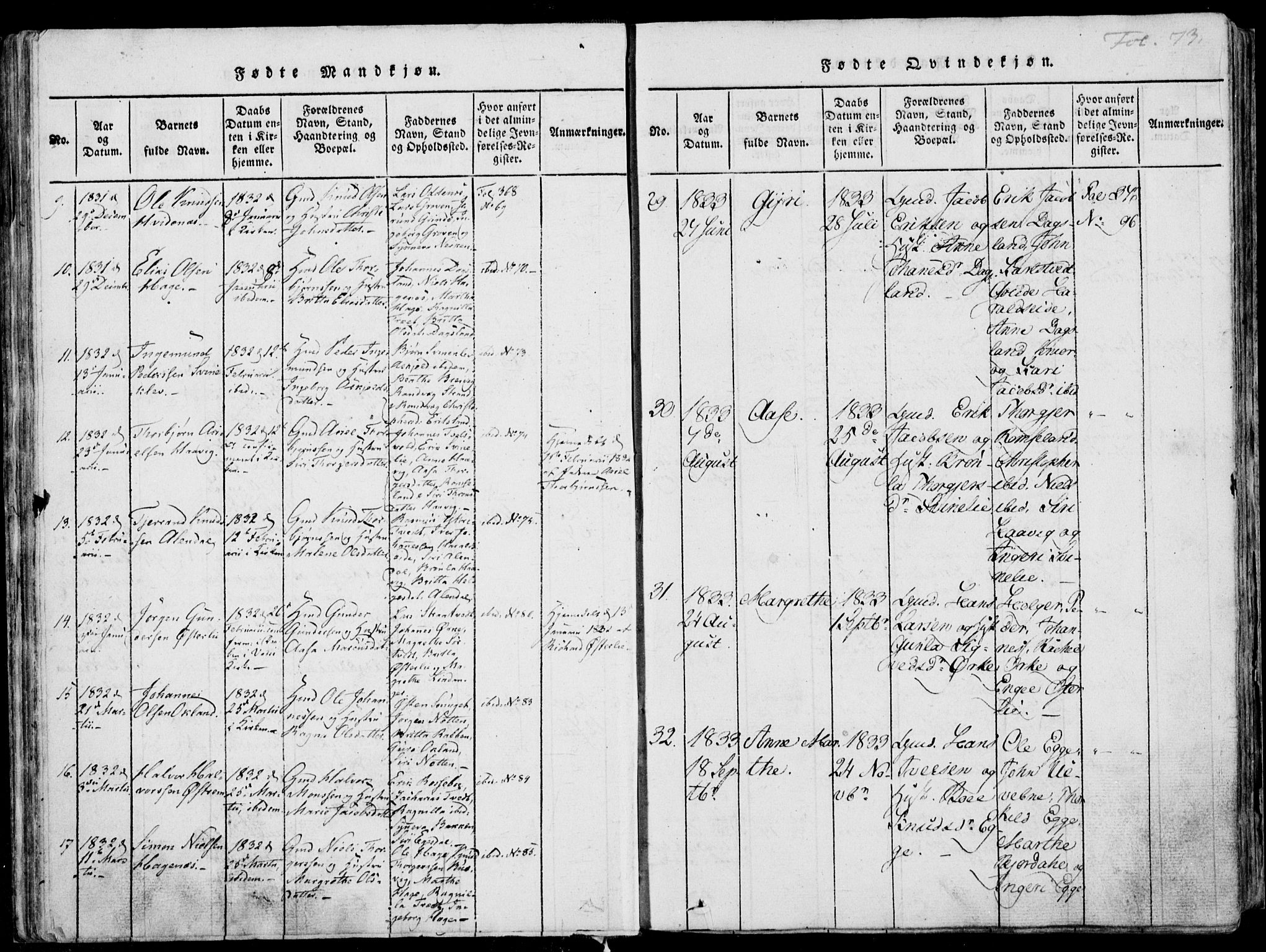 Skjold sokneprestkontor, SAST/A-101847/H/Ha/Haa/L0003: Parish register (official) no. A 3, 1815-1835, p. 73
