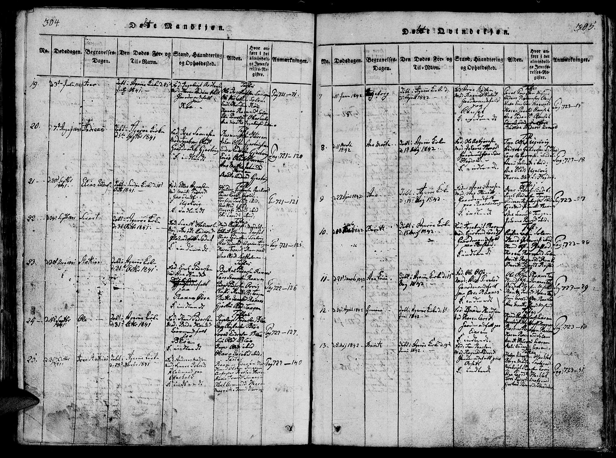 Ministerialprotokoller, klokkerbøker og fødselsregistre - Møre og Romsdal, AV/SAT-A-1454/560/L0718: Parish register (official) no. 560A02, 1817-1844, p. 304-305