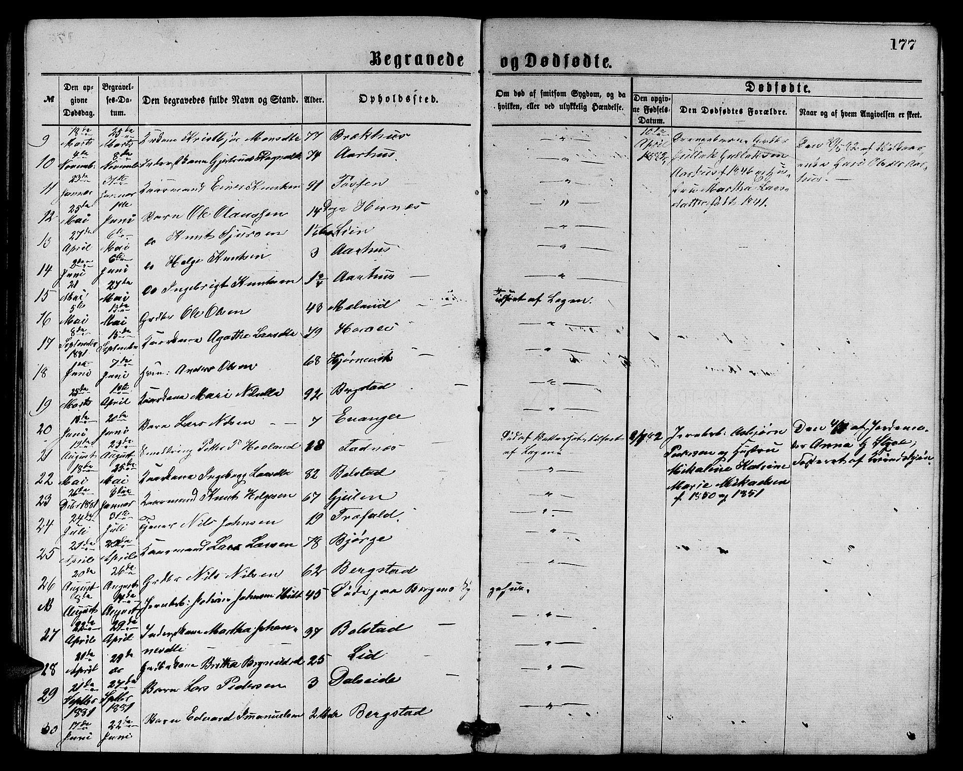 Evanger sokneprestembete, SAB/A-99924: Parish register (copy) no. A 3, 1875-1887, p. 177