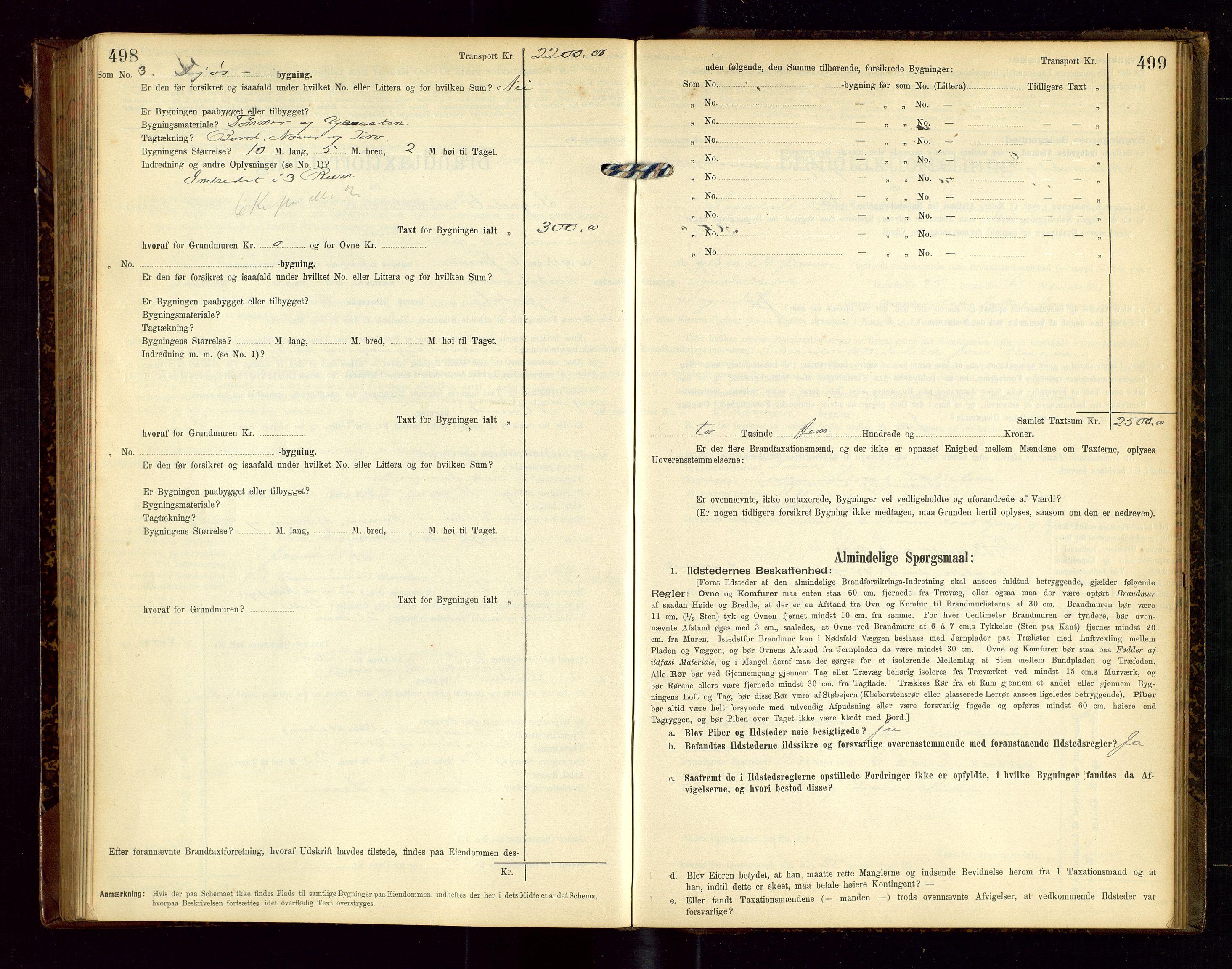 Sokndal lensmannskontor, AV/SAST-A-100417/Gob/L0002: "Brandtaxt-Protokol", 1902-1914, p. 498-499