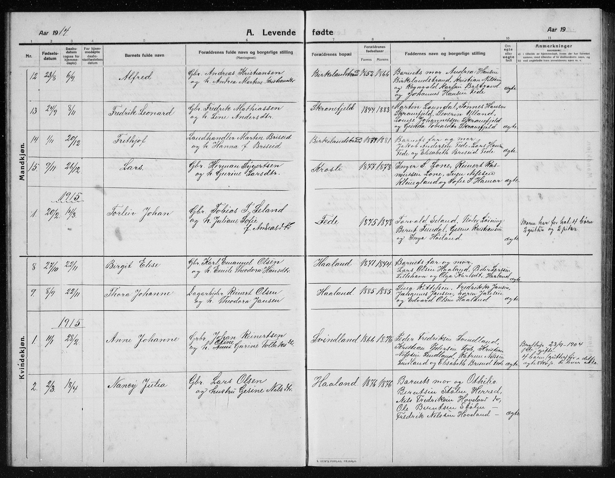 Kvinesdal sokneprestkontor, AV/SAK-1111-0026/F/Fb/Fba/L0005: Parish register (copy) no. B 5, 1910-1934