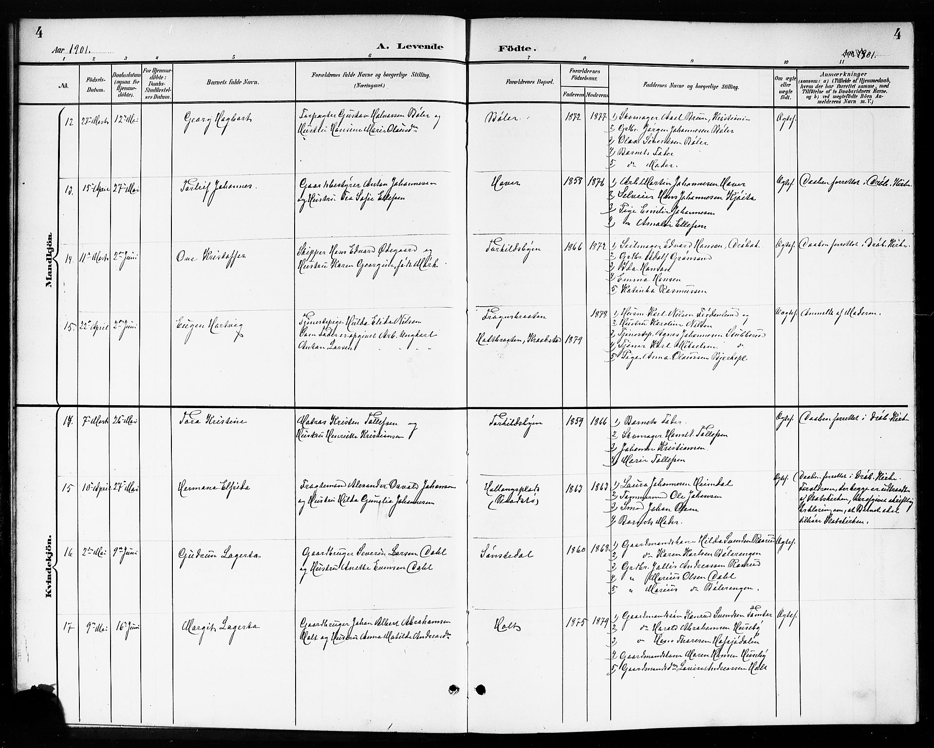 Drøbak prestekontor Kirkebøker, AV/SAO-A-10142a/G/Gb/L0001: Parish register (copy) no. II 1, 1901-1919, p. 4