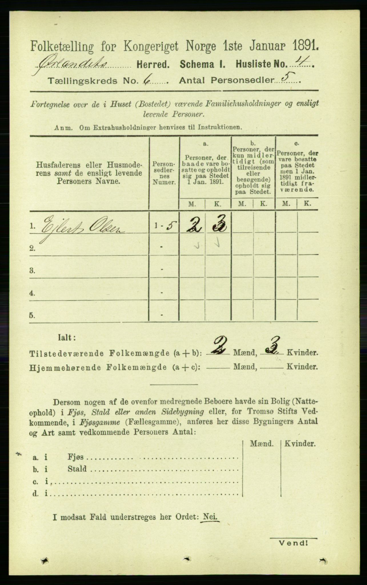 RA, 1891 census for 1621 Ørland, 1891, p. 1760