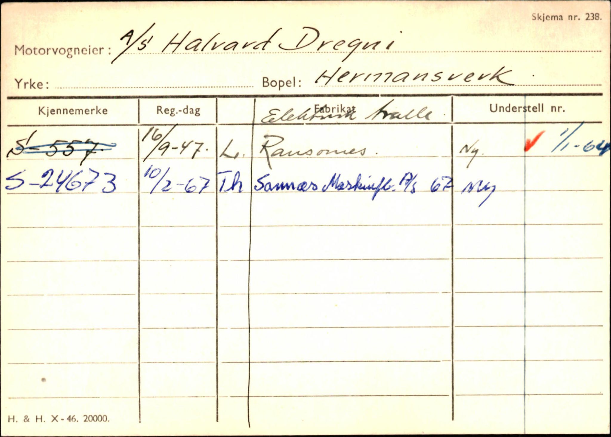 Statens vegvesen, Sogn og Fjordane vegkontor, AV/SAB-A-5301/4/F/L0126: Eigarregister Fjaler M-Å. Leikanger A-Å, 1945-1975, p. 1007