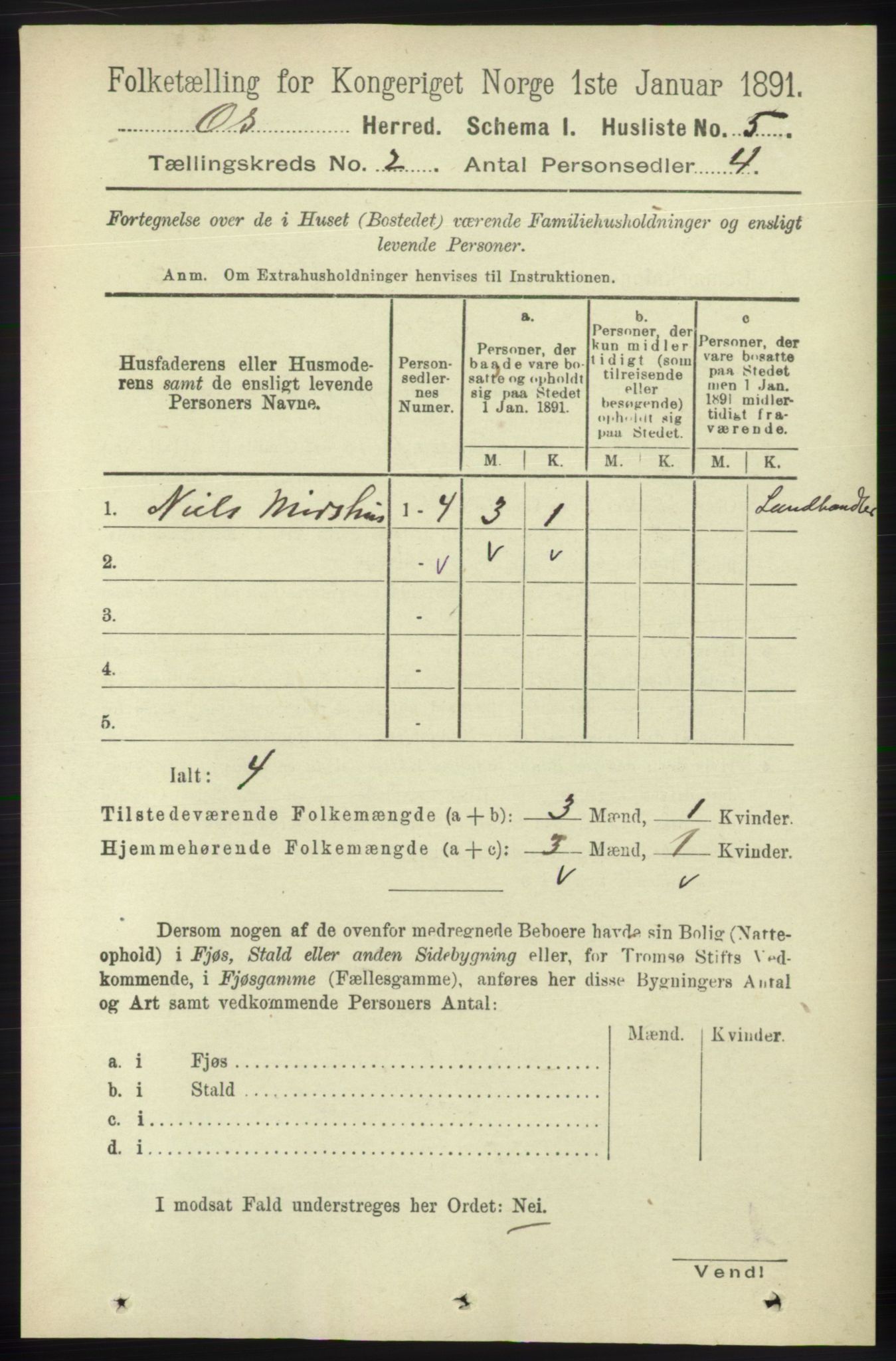 RA, 1891 census for 1243 Os, 1891, p. 359