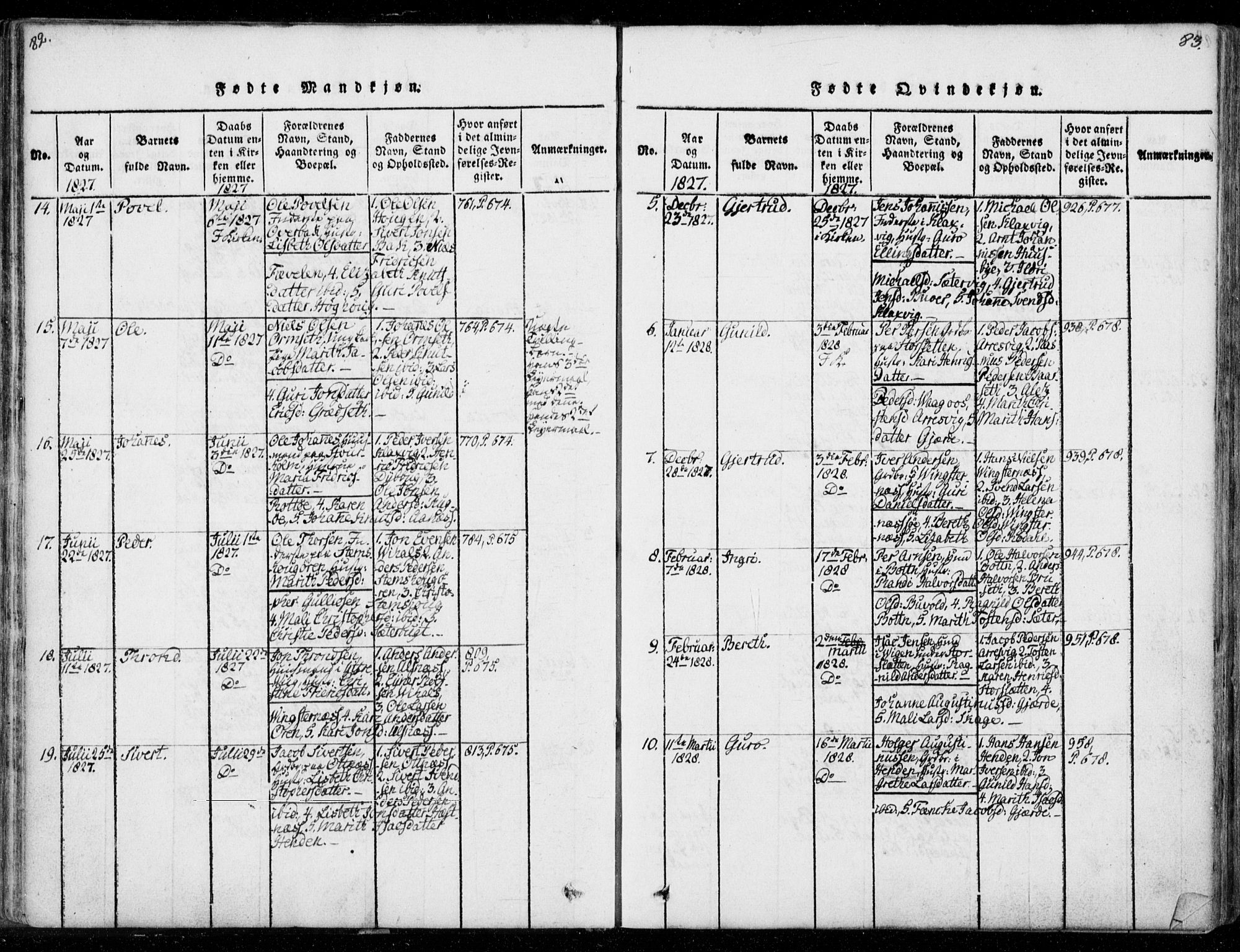 Ministerialprotokoller, klokkerbøker og fødselsregistre - Møre og Romsdal, AV/SAT-A-1454/578/L0903: Parish register (official) no. 578A02, 1819-1838, p. 82-83