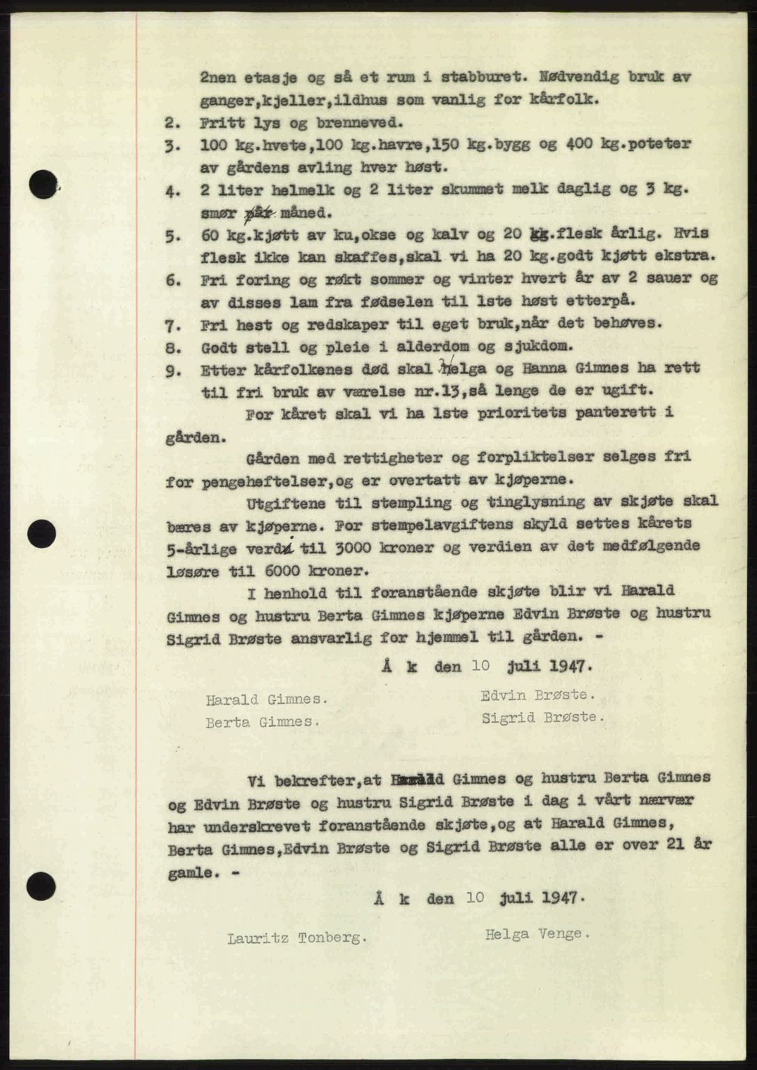 Romsdal sorenskriveri, AV/SAT-A-4149/1/2/2C: Mortgage book no. A23, 1947-1947, Diary no: : 1746/1947